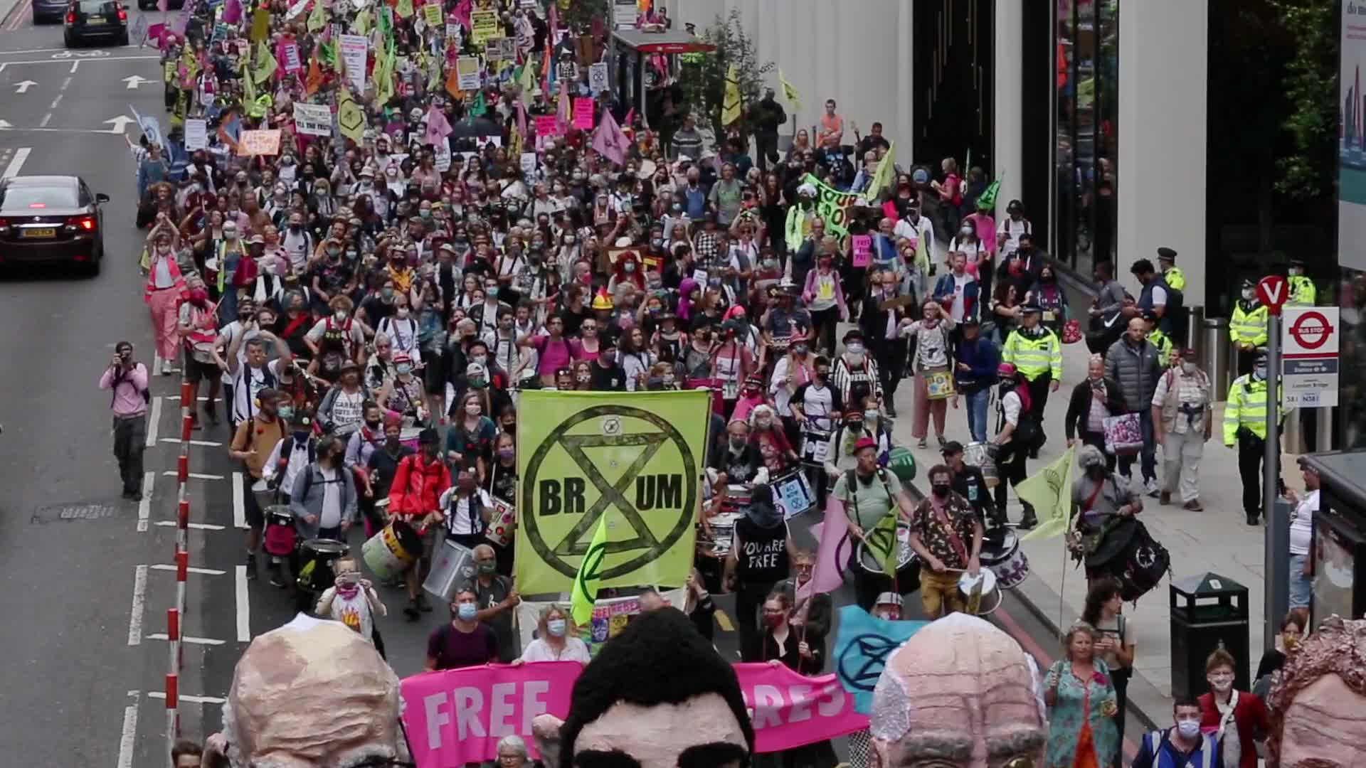 Extinction Rebellion Holds Free The Press Action Day