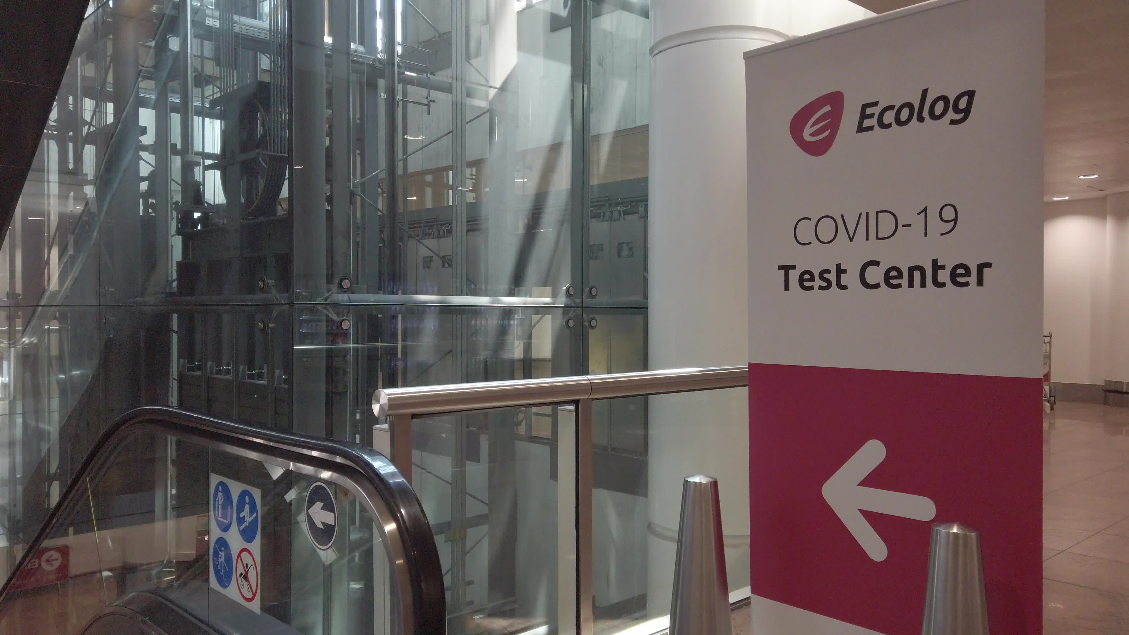 The Ecolog Covid-19 test center in the Airport of Zavantem in Bruxelles, Belgium