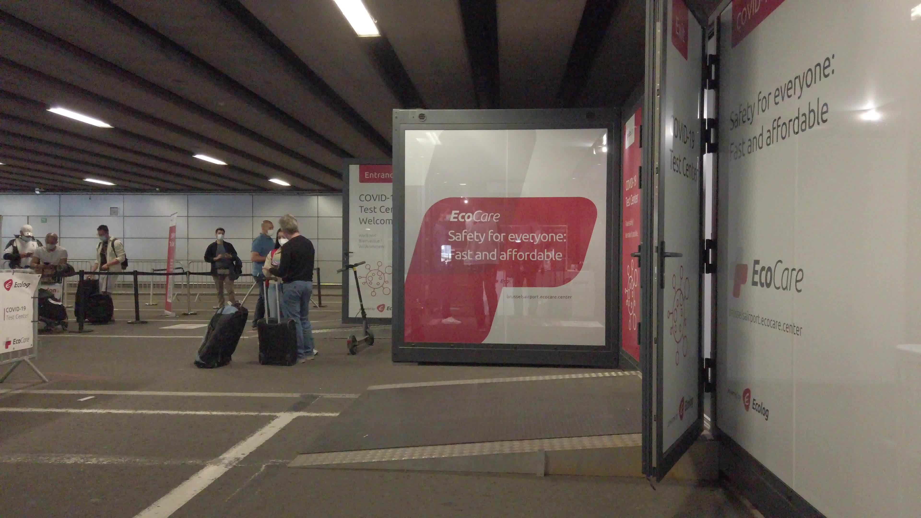 The Ecolog Covid-19 test center in the Airport of Zavantem in Bruxelles, Belgium