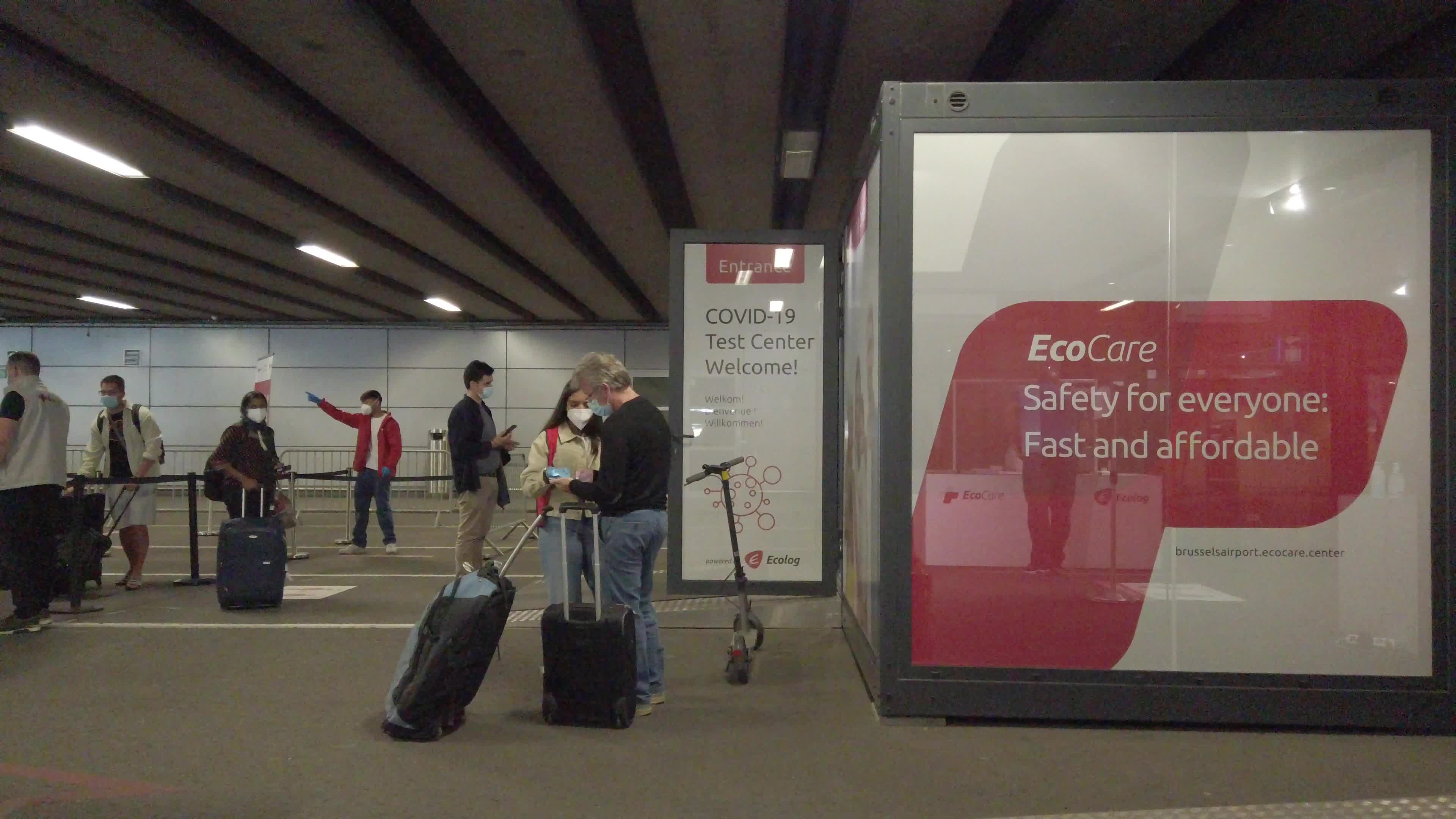 The Ecolog Covid-19 test center in the Airport of Zavantem in Bruxelles, Belgium