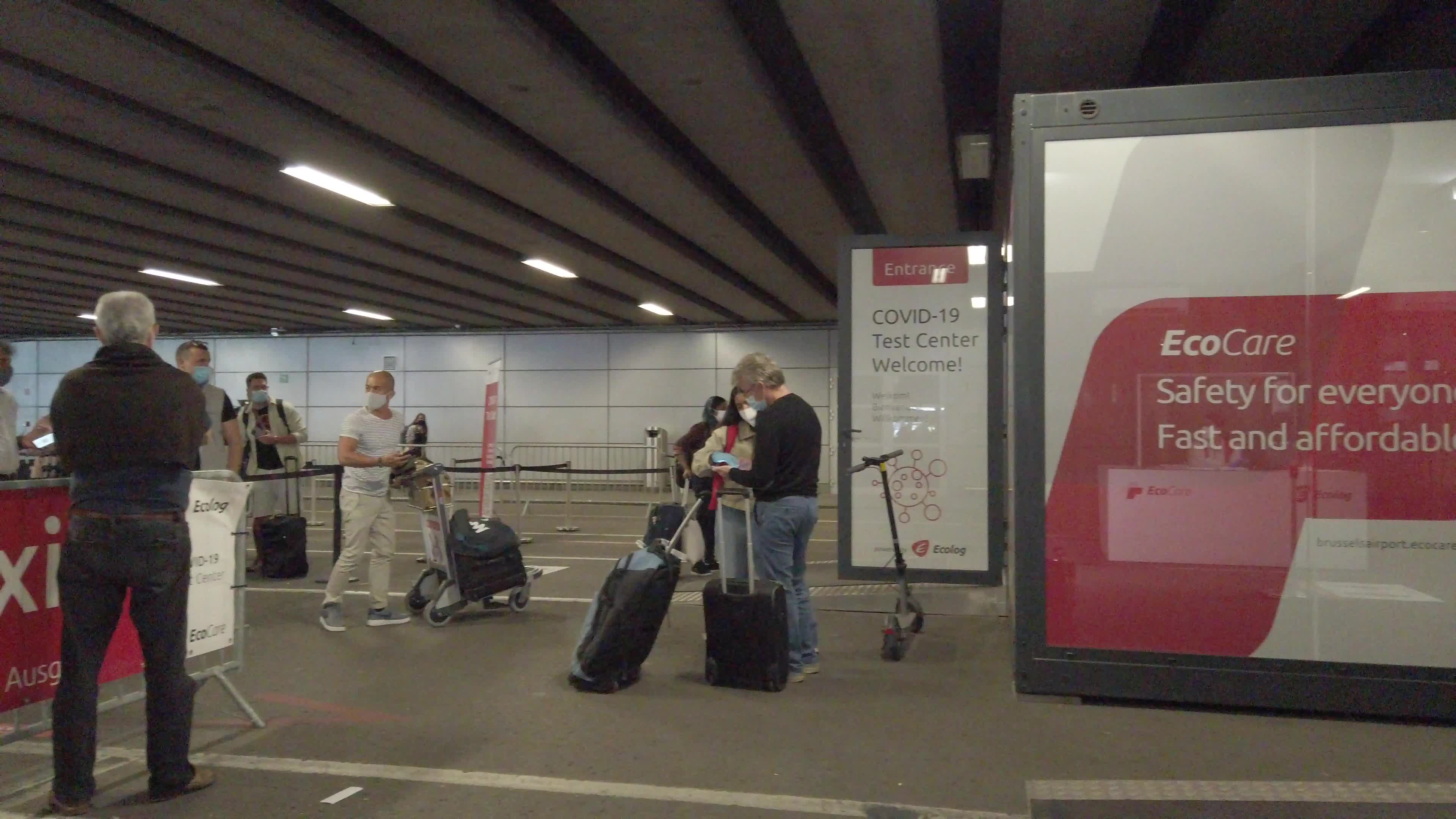 The Ecolog Covid-19 test center in the Airport of Zavantem in Bruxelles, Belgium
