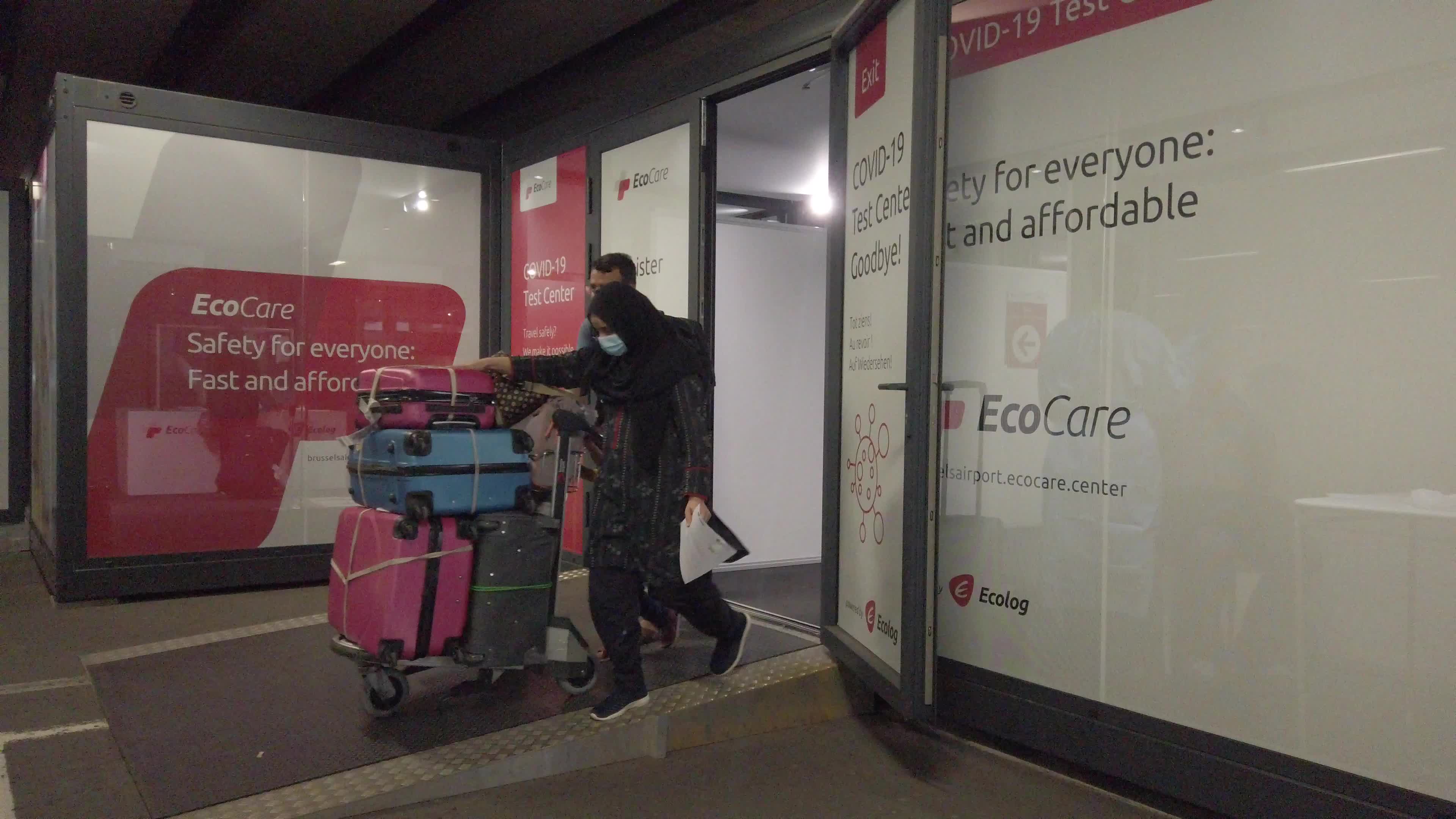 The Ecolog Covid-19 test center in the Airport of Zavantem in Bruxelles, Belgium
