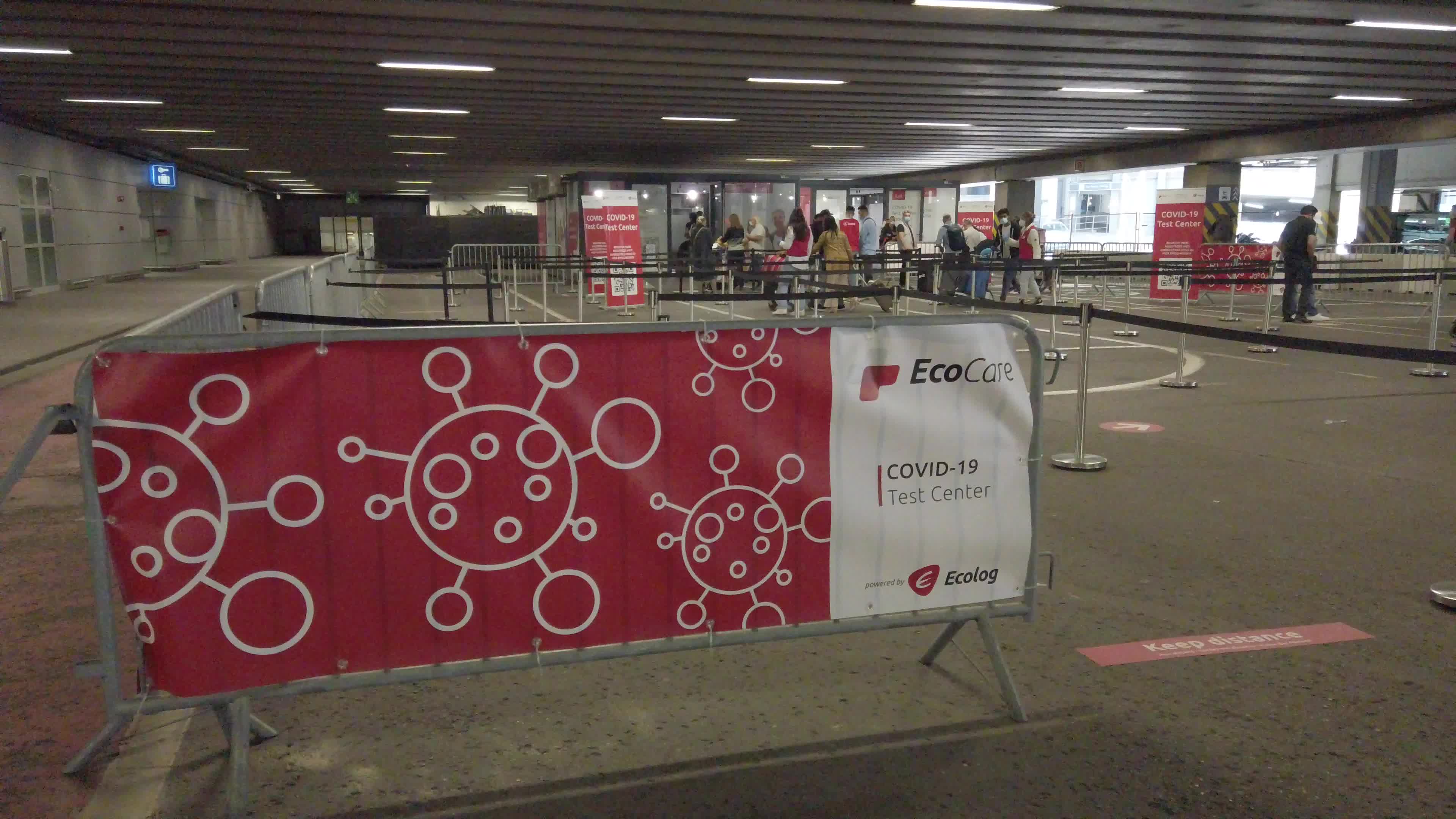 The Ecolog Covid-19 test center in the Airport of Zavantem in Bruxelles, Belgium