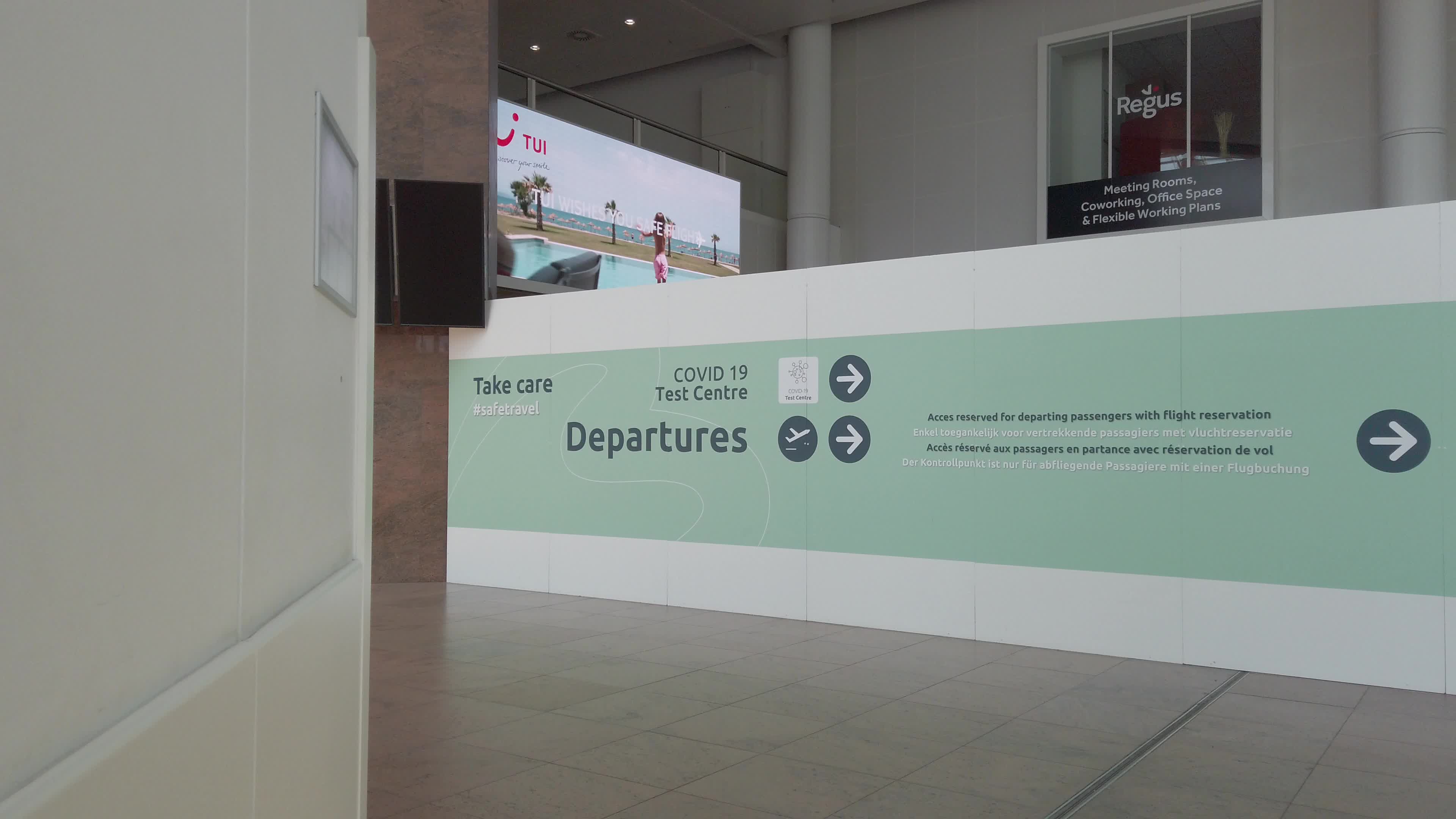 The Ecolog Covid-19 test center in the Airport of Zavantem in Bruxelles, Belgium