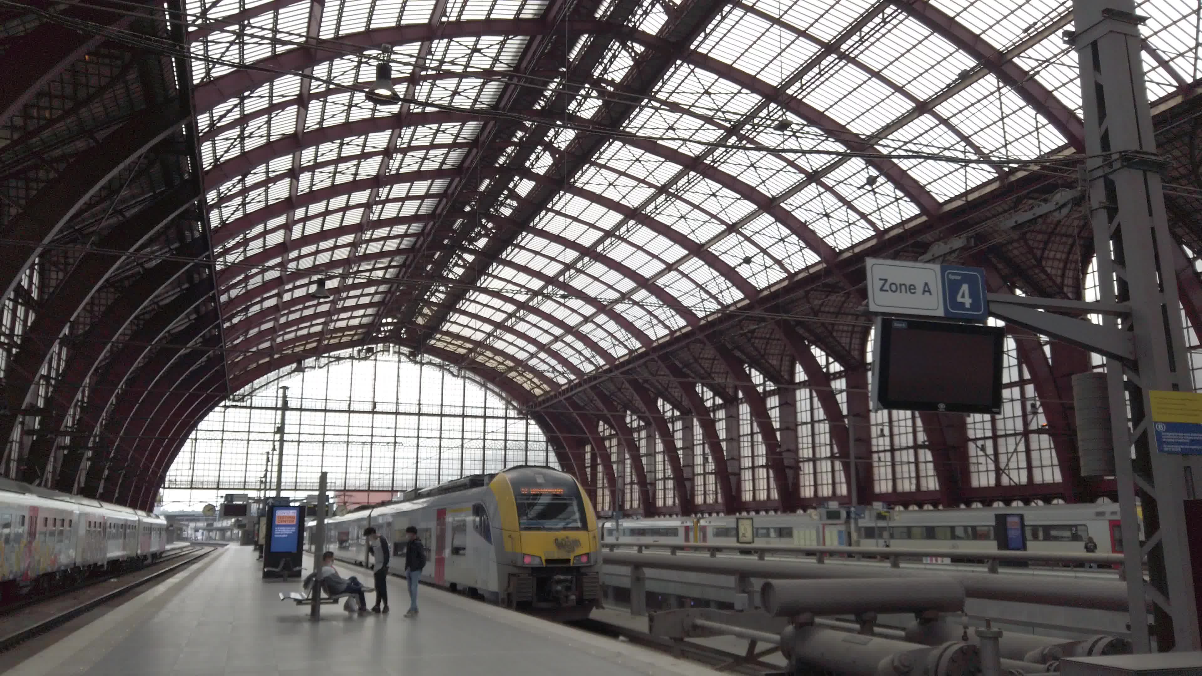 Public Transport In Antwerp train station Amid The Covid-19 Pandemic