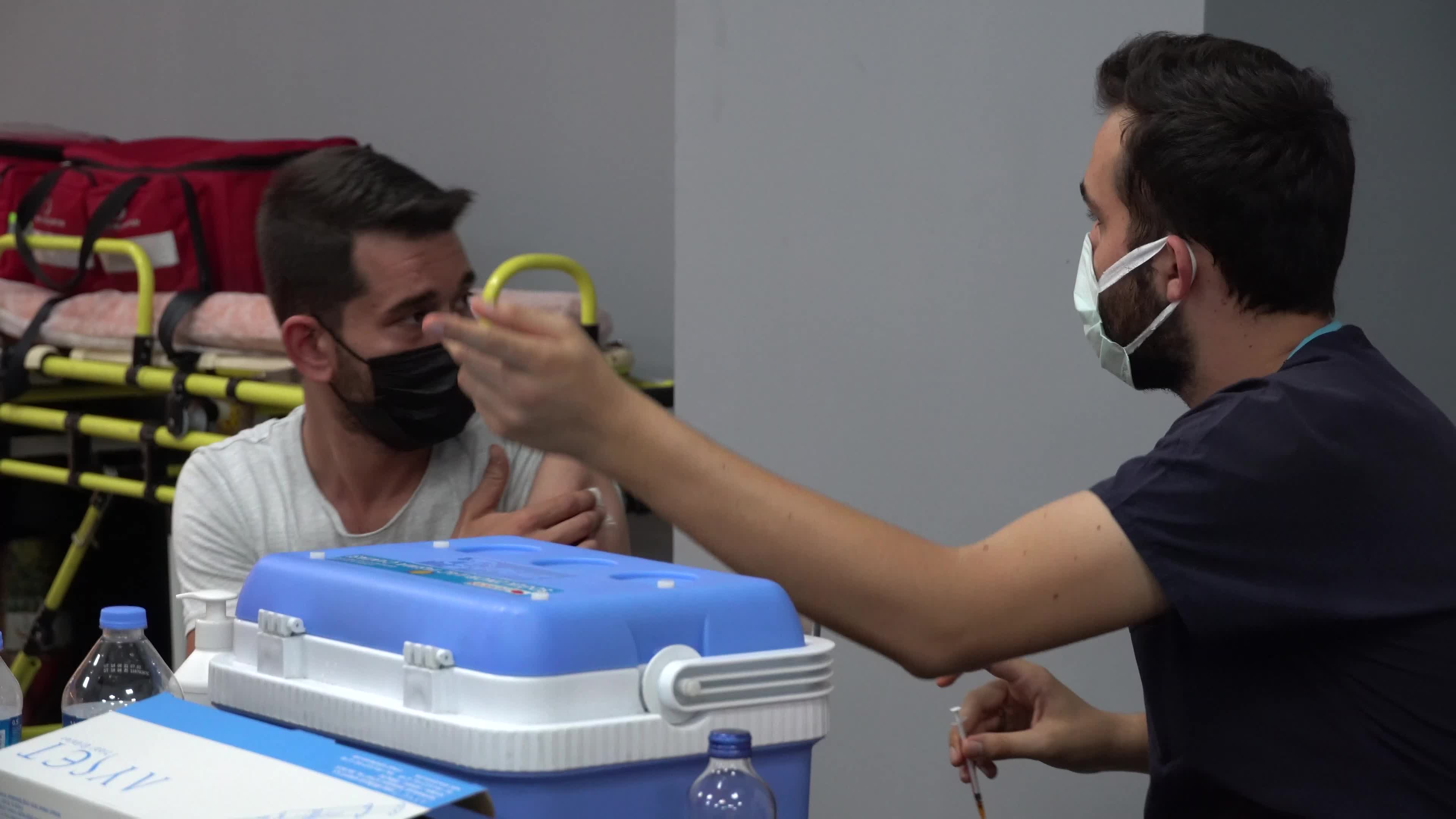 Turkish people receive Covid-19 vaccine, Izmir, Turkey