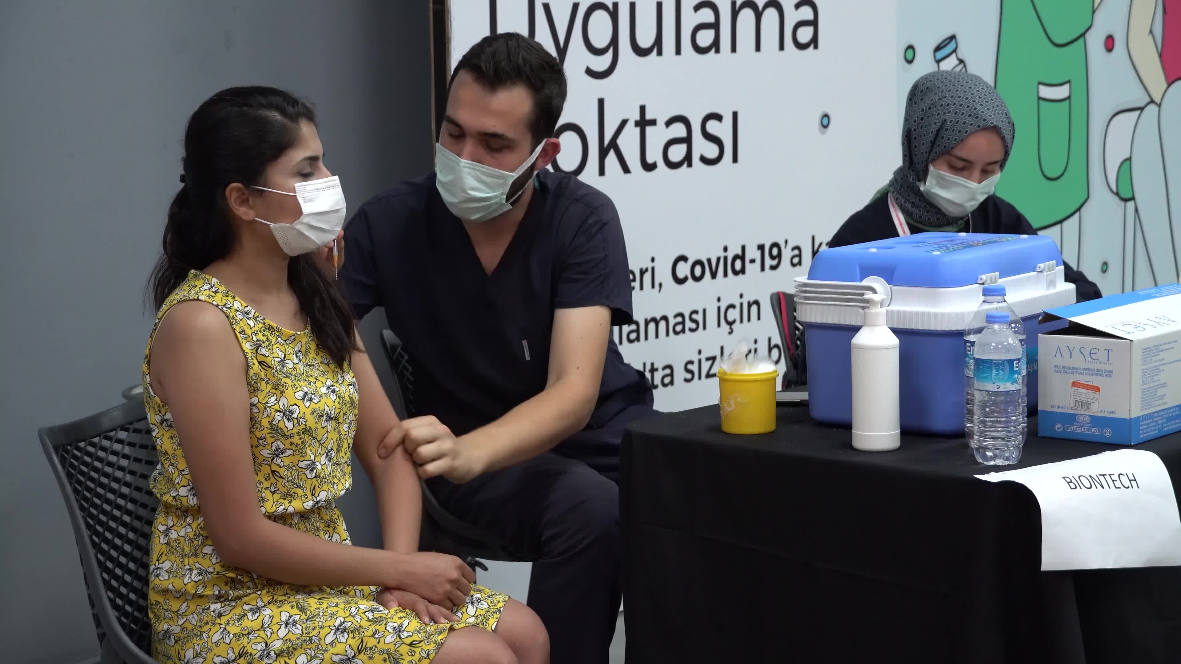 Turkish people receive Covid-19 vaccine, Izmir, Turkey