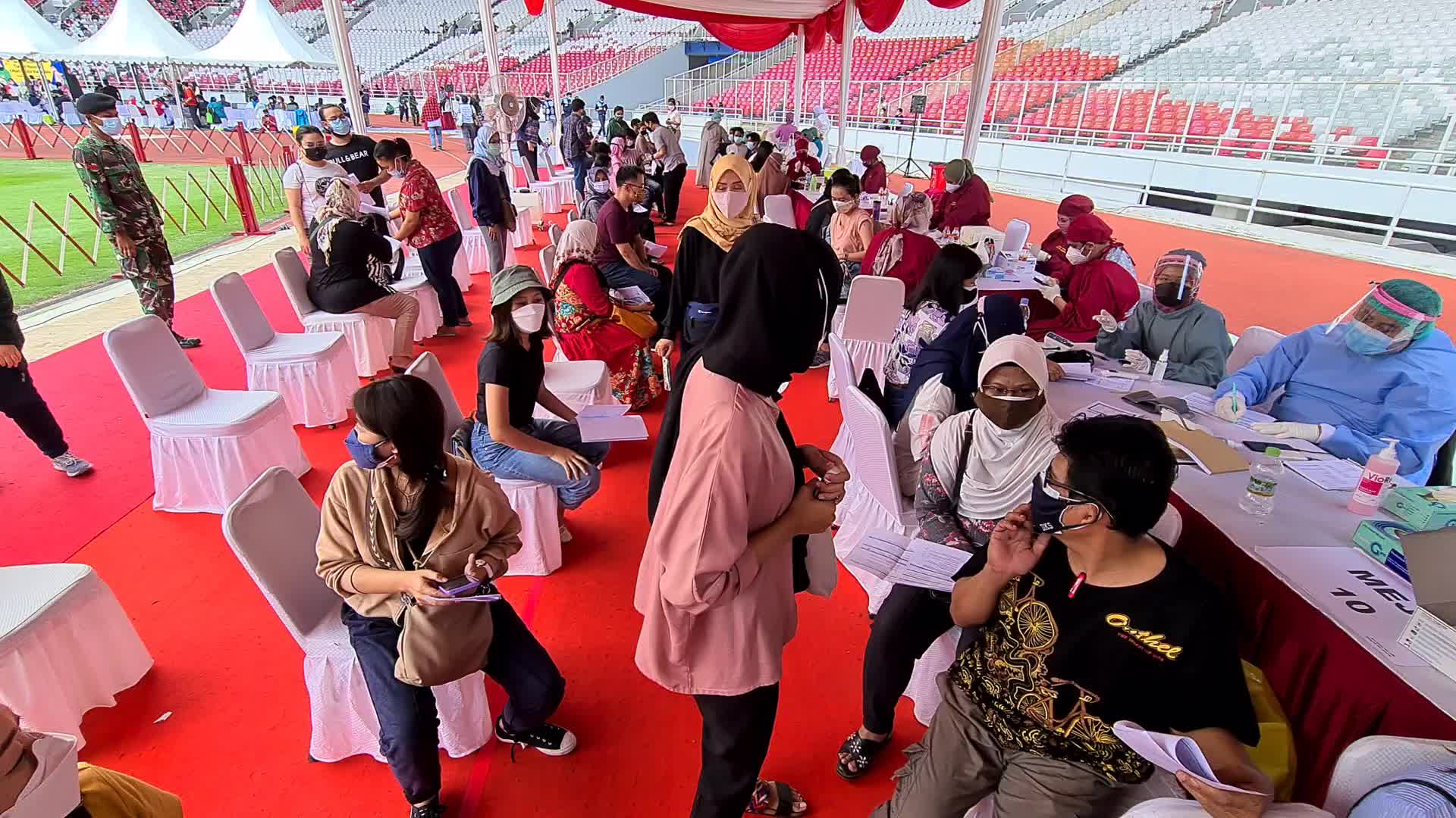 Mass Coronavirus Vaccination In Indonesia