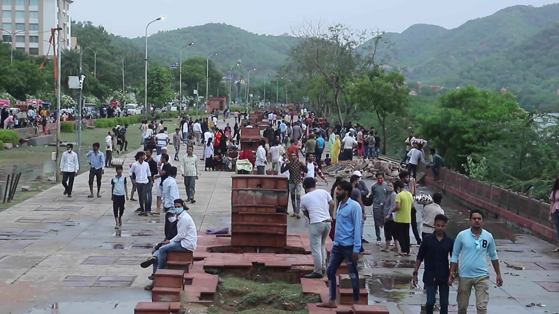 Heavy rain in Jaipur, India
