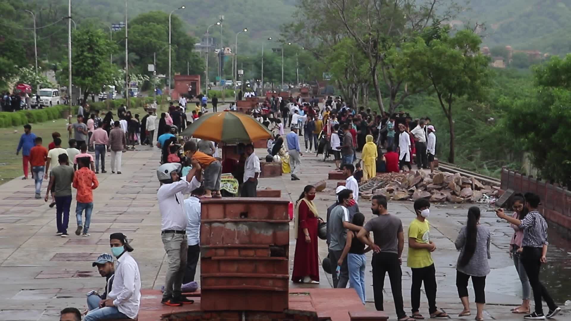 Heavy rain in Jaipur, India