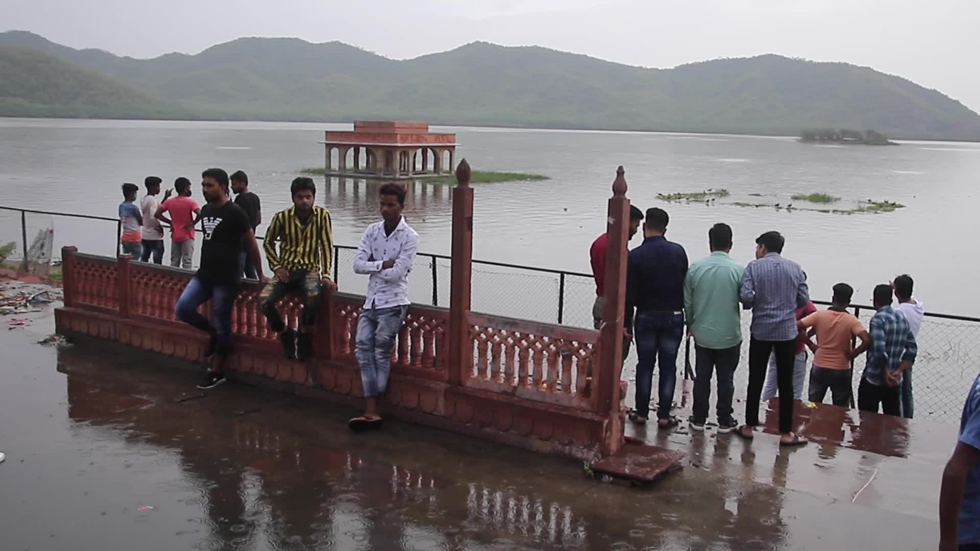 Heavy rain in Jaipur, India