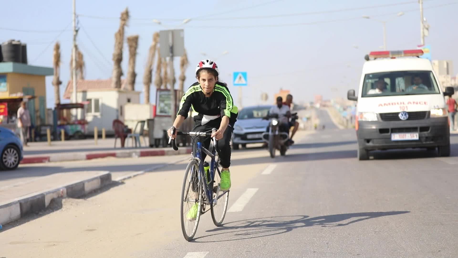 Bicycle race in Gaza