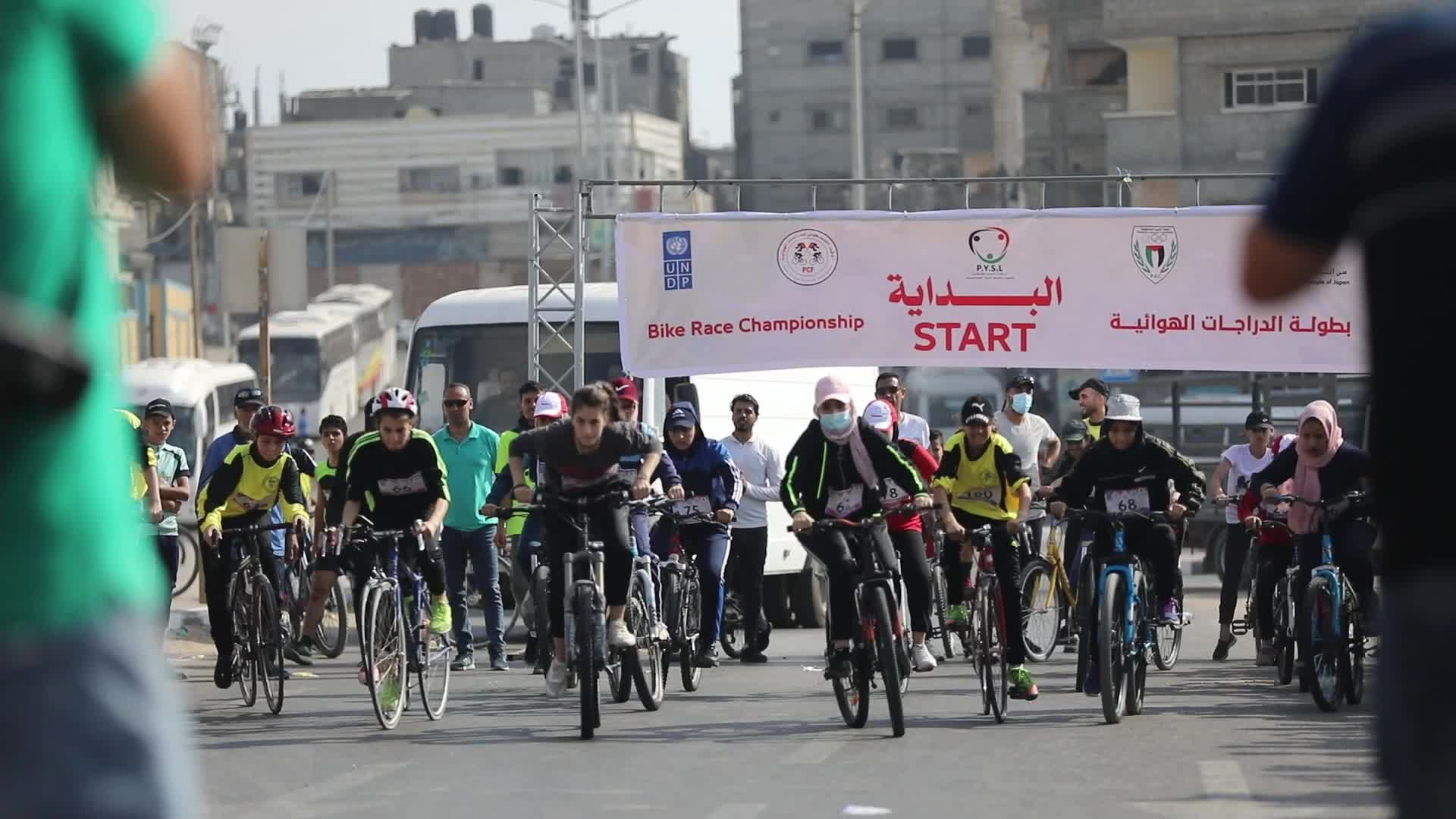 Bicycle race in Gaza