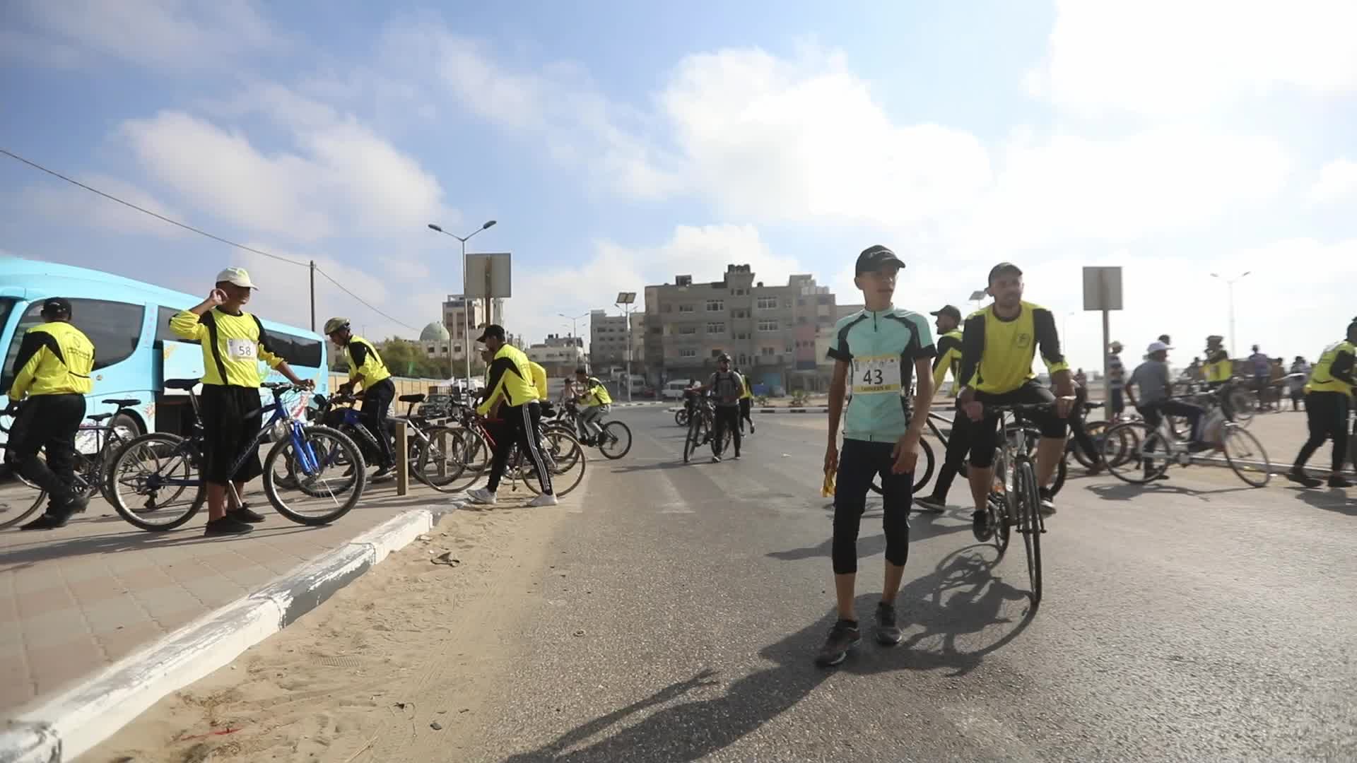 Bicycle race in Gaza