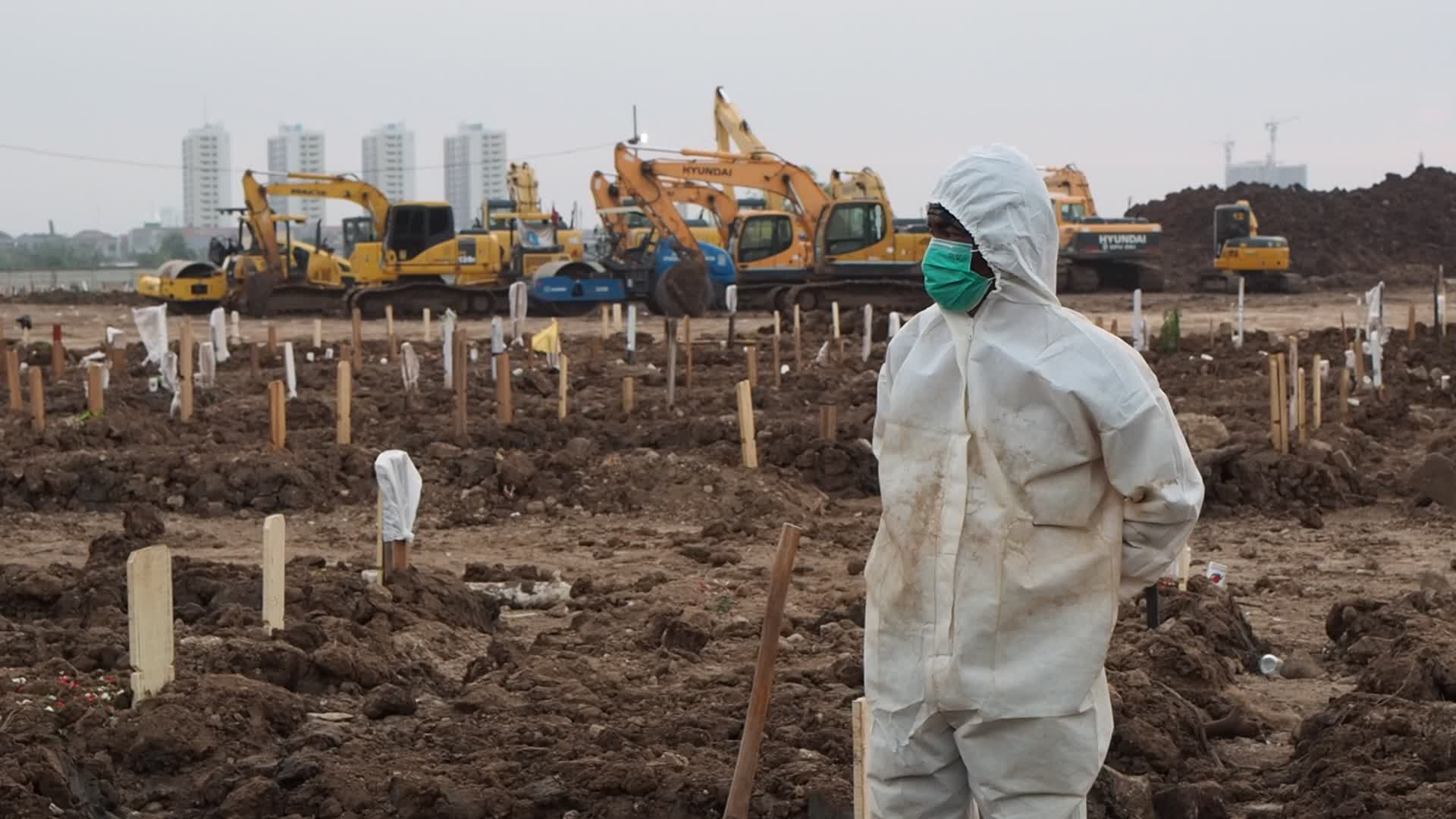 Coronavirus graveyard in Indonesia