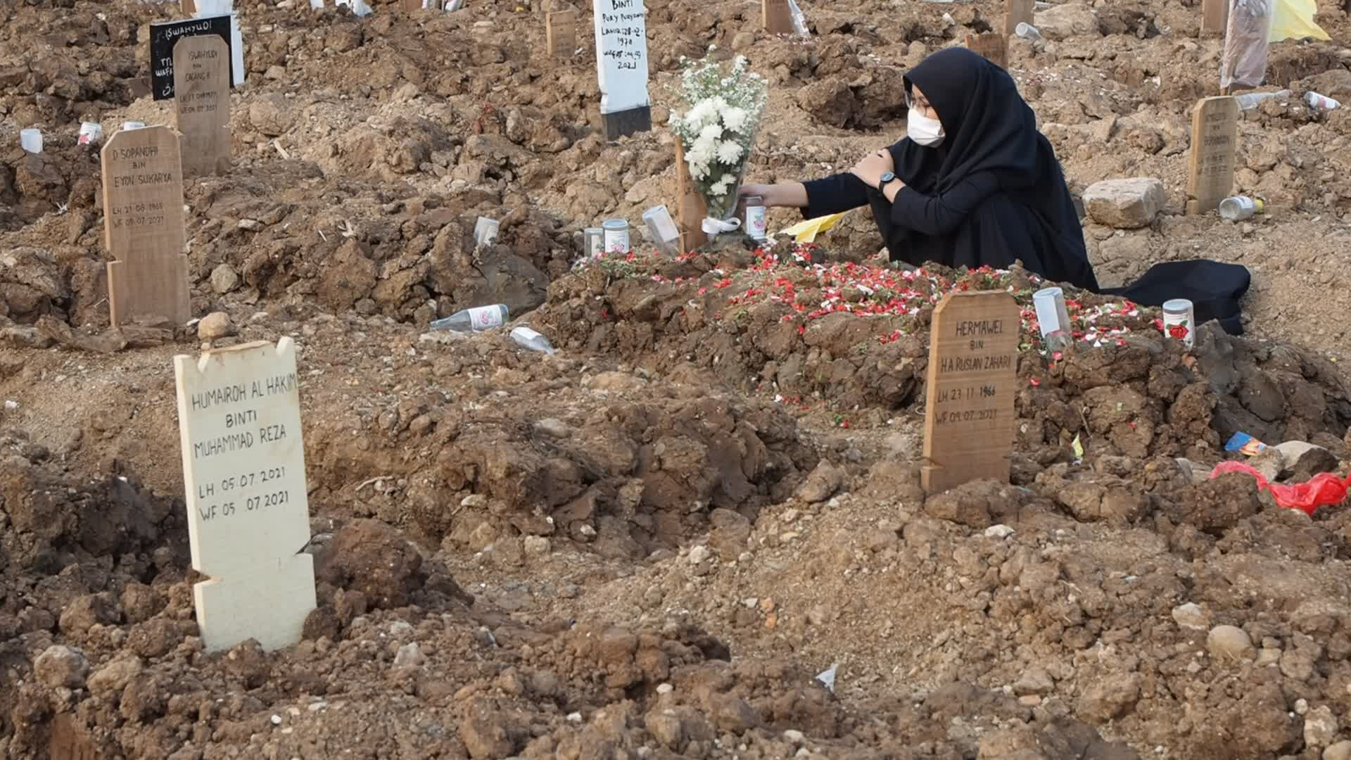 Coronavirus graveyard in Indonesia