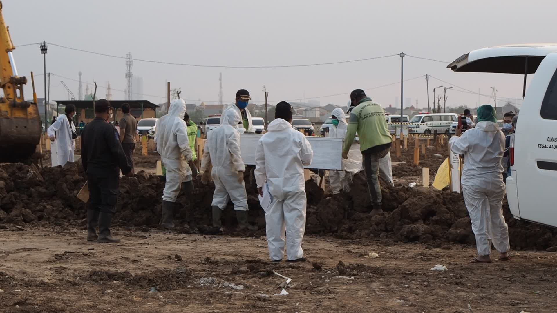 Coronavirus graveyard in Indonesia