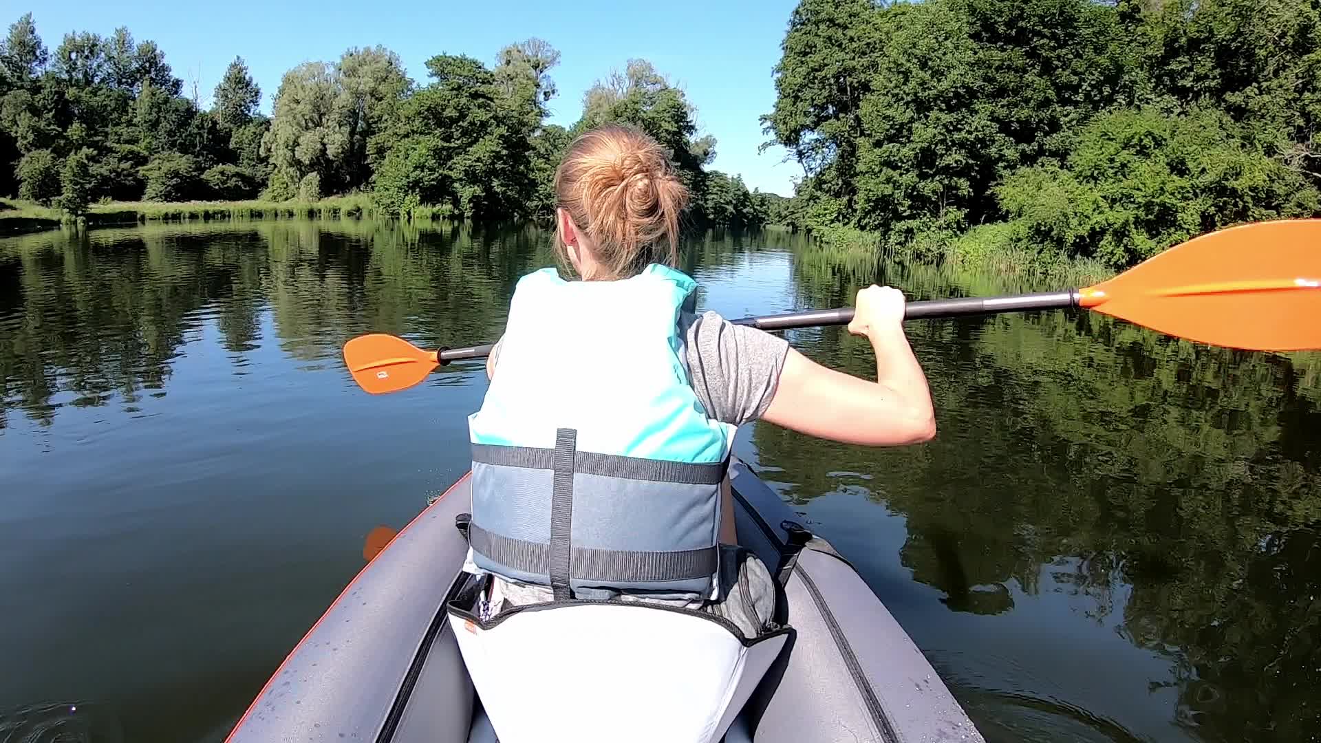 Kayaking On Radunia River In Poland