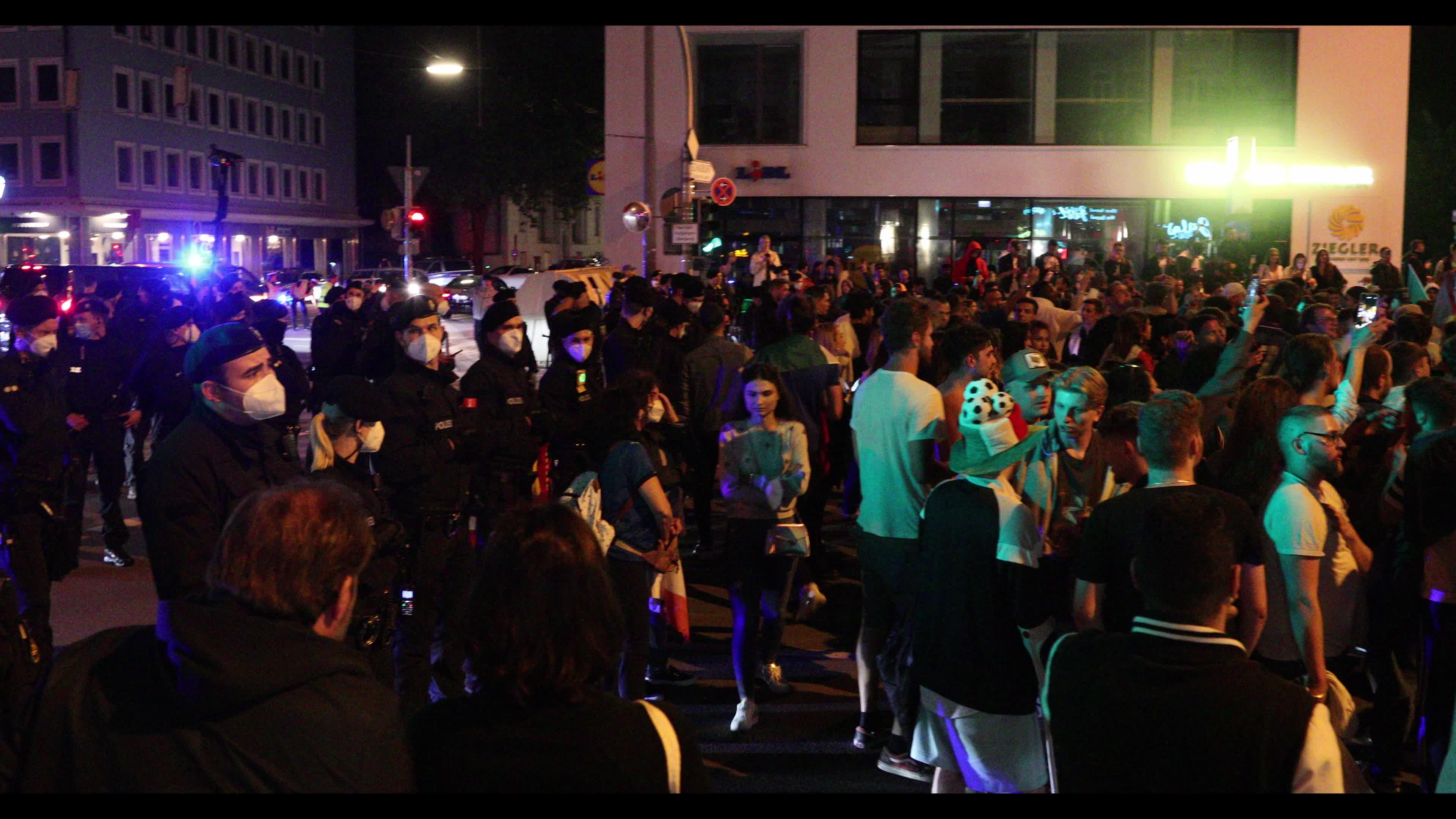 Fans celebrate Italy’s EURO 2020 victory in Munich, Germany