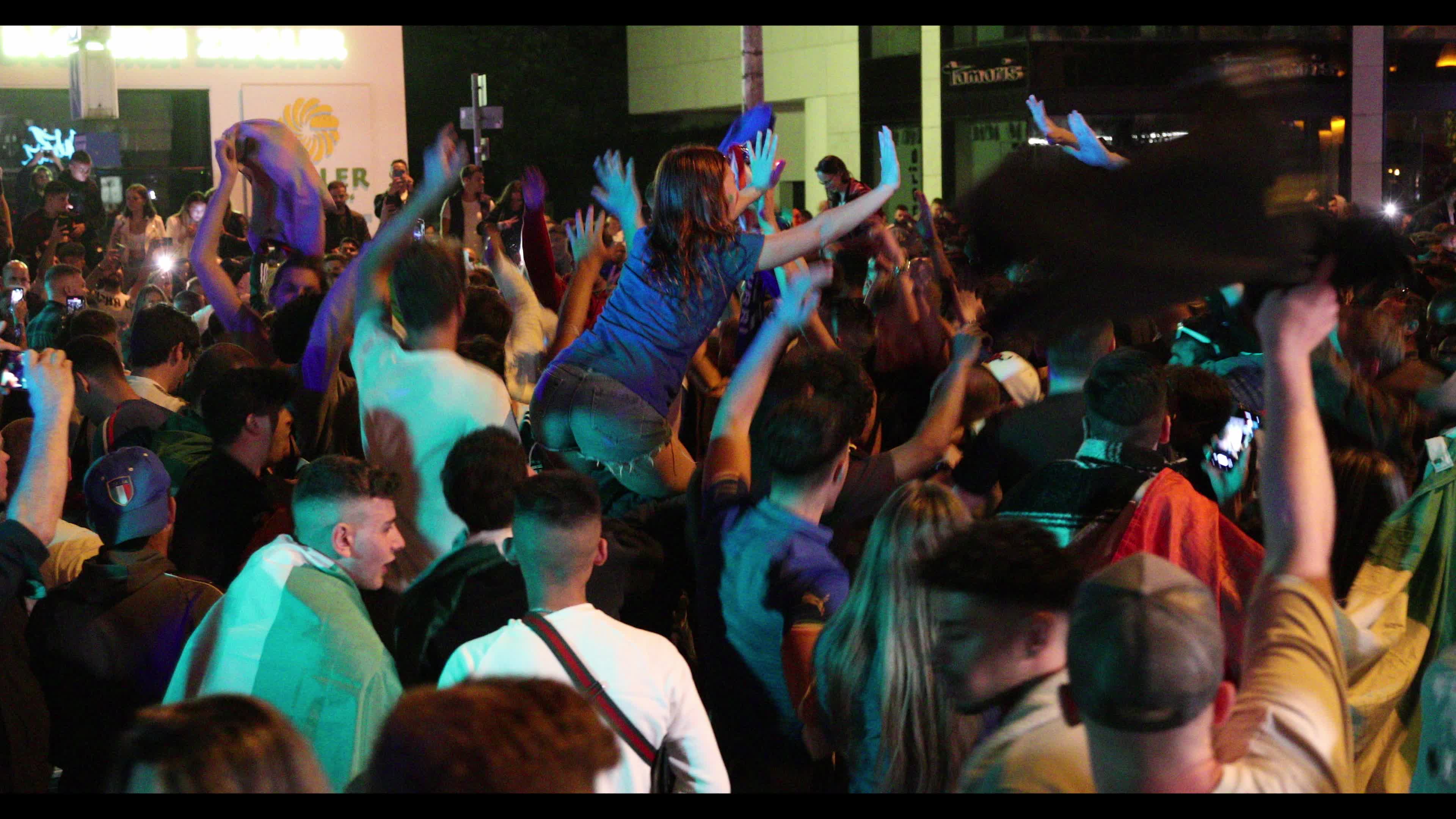 Fans celebrate Italy’s EURO 2020 victory in Munich, Germany