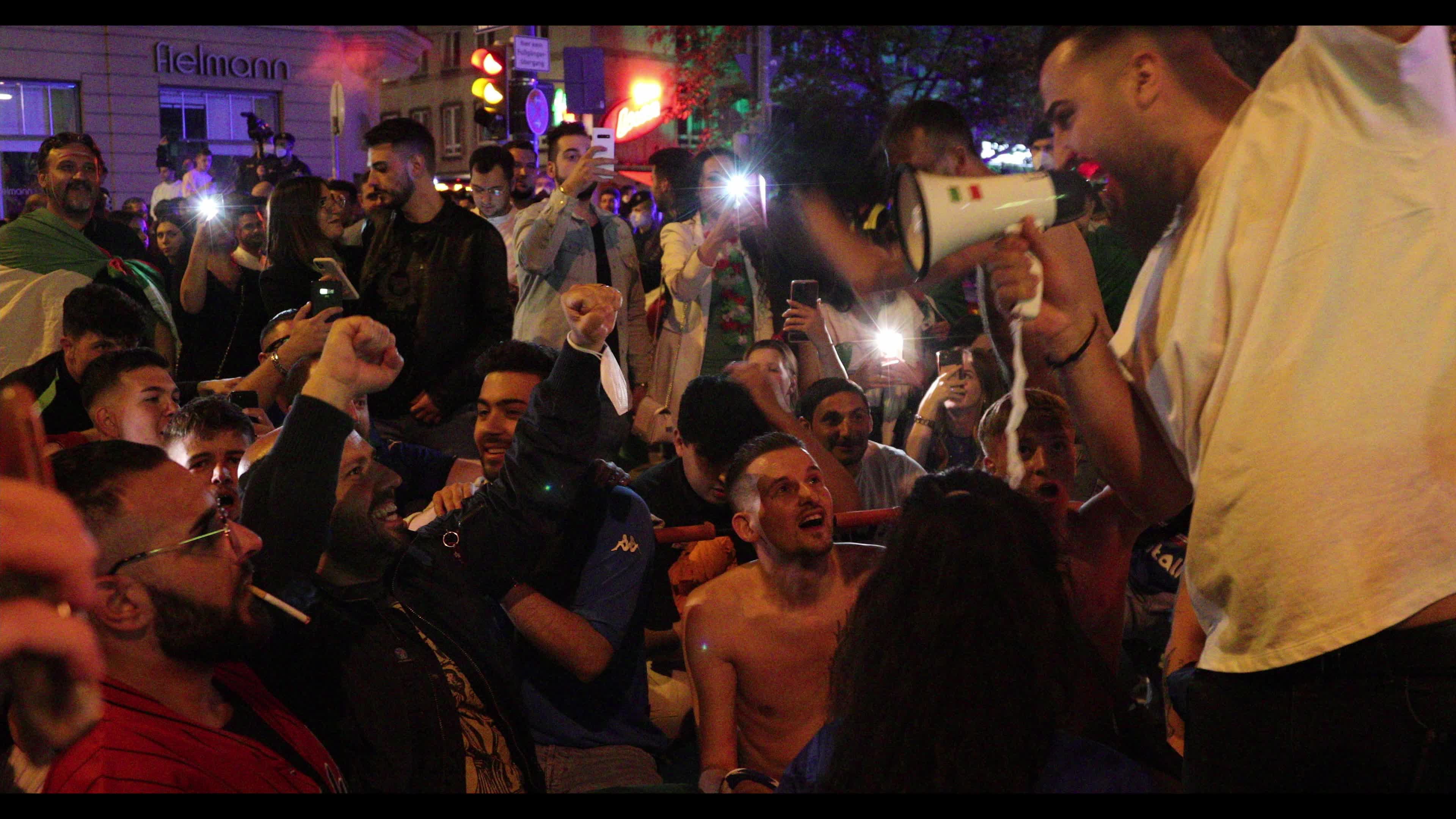 Fans celebrate Italy’s EURO 2020 victory in Munich, Germany