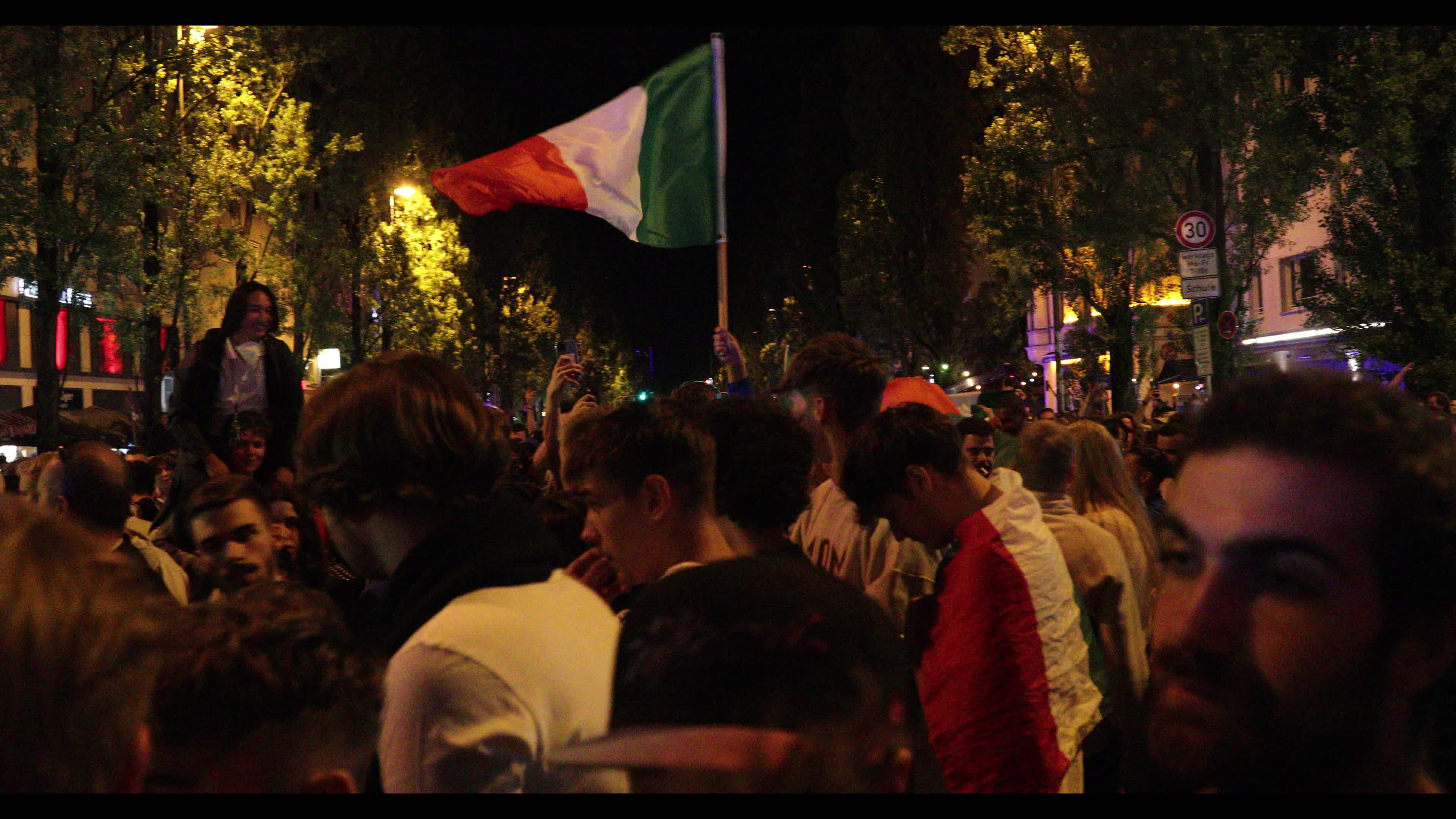 Fans celebrate Italy’s EURO 2020 victory in Munich, Germany