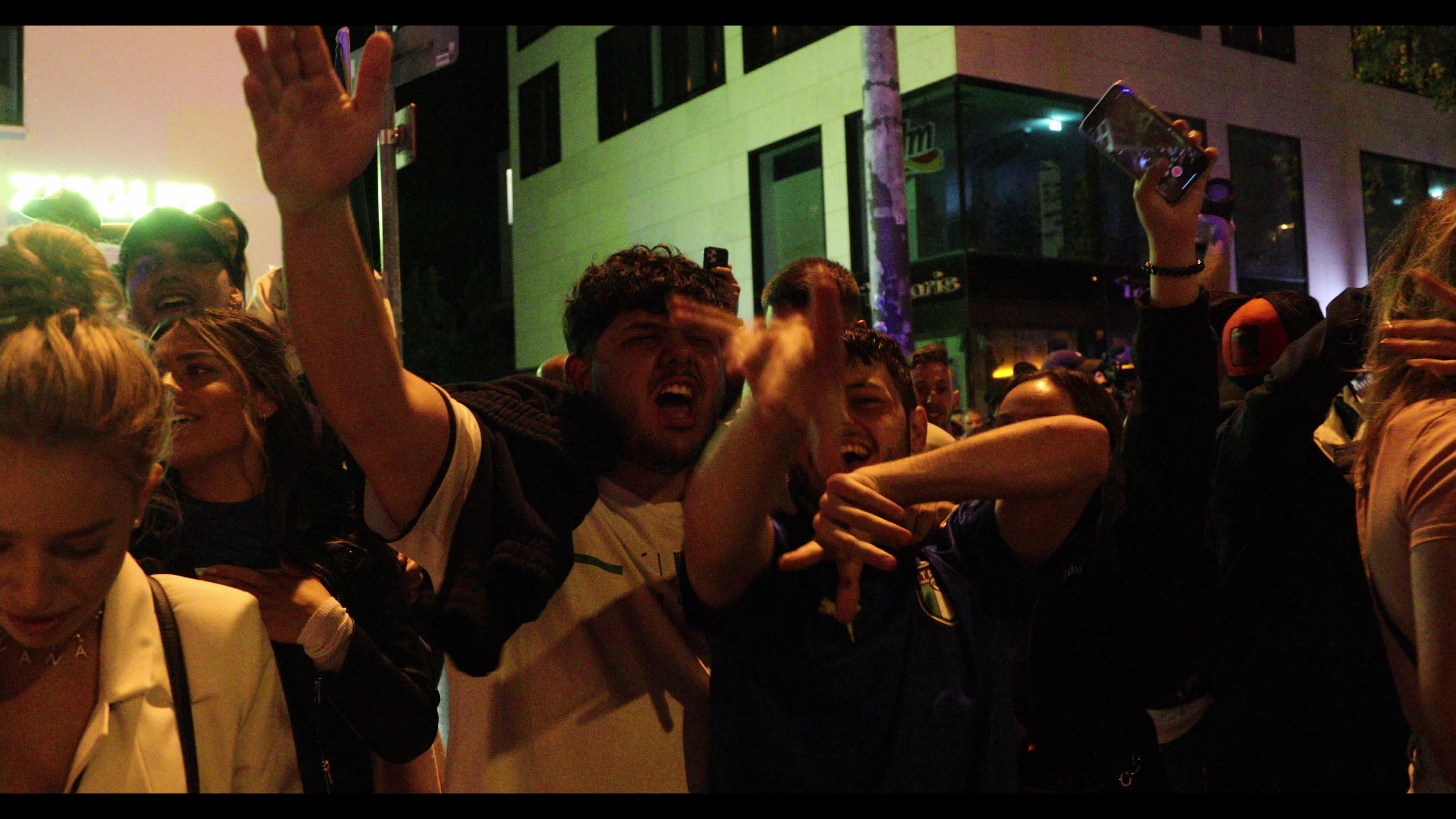 Fans celebrate Italy’s EURO 2020 victory in Munich, Germany