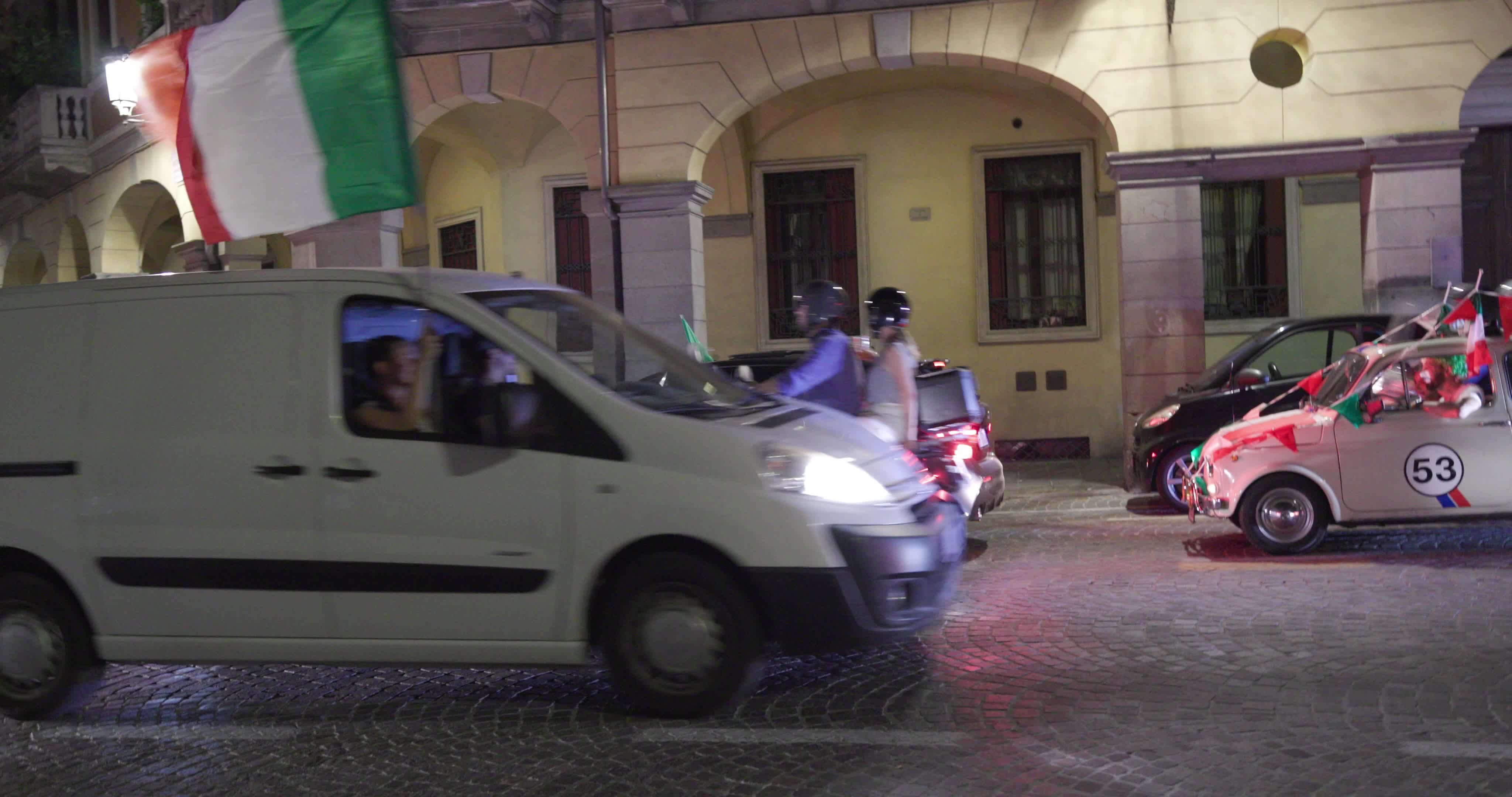 Italy fans celebrate after England defeated in Wembley final