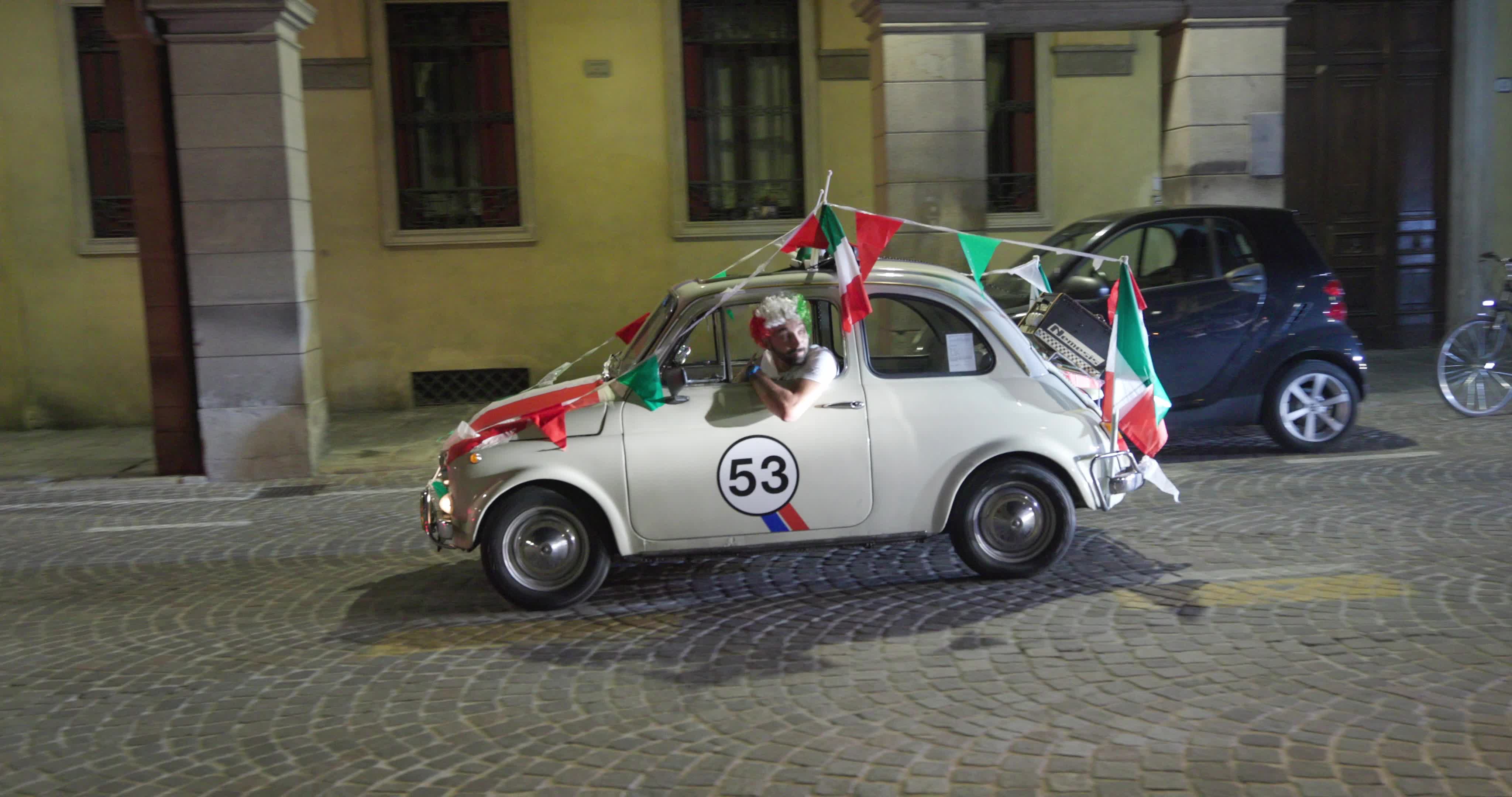 Italy fans celebrate after England defeated in Wembley final