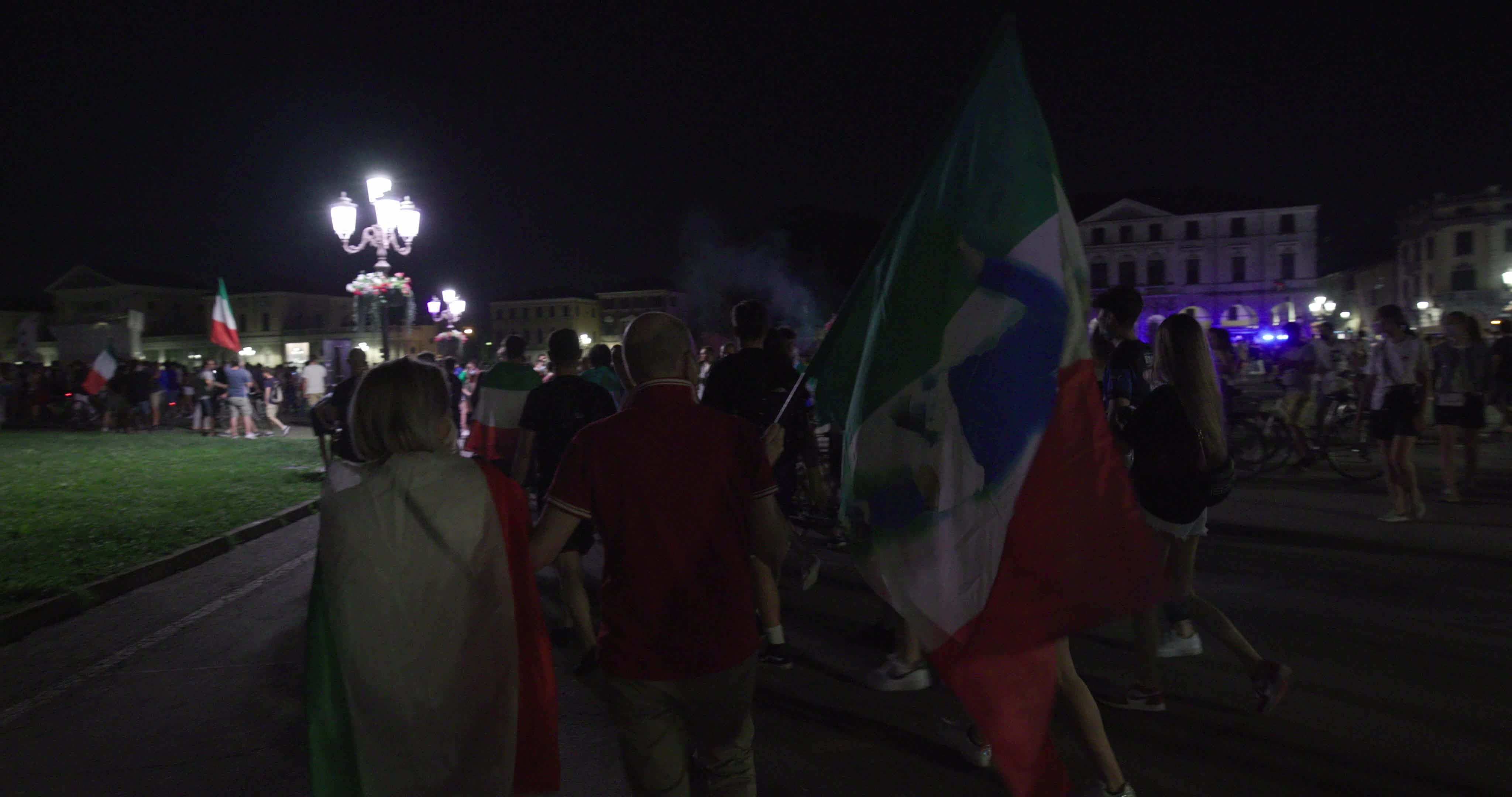 Italy fans celebrate after England defeated in Wembley final