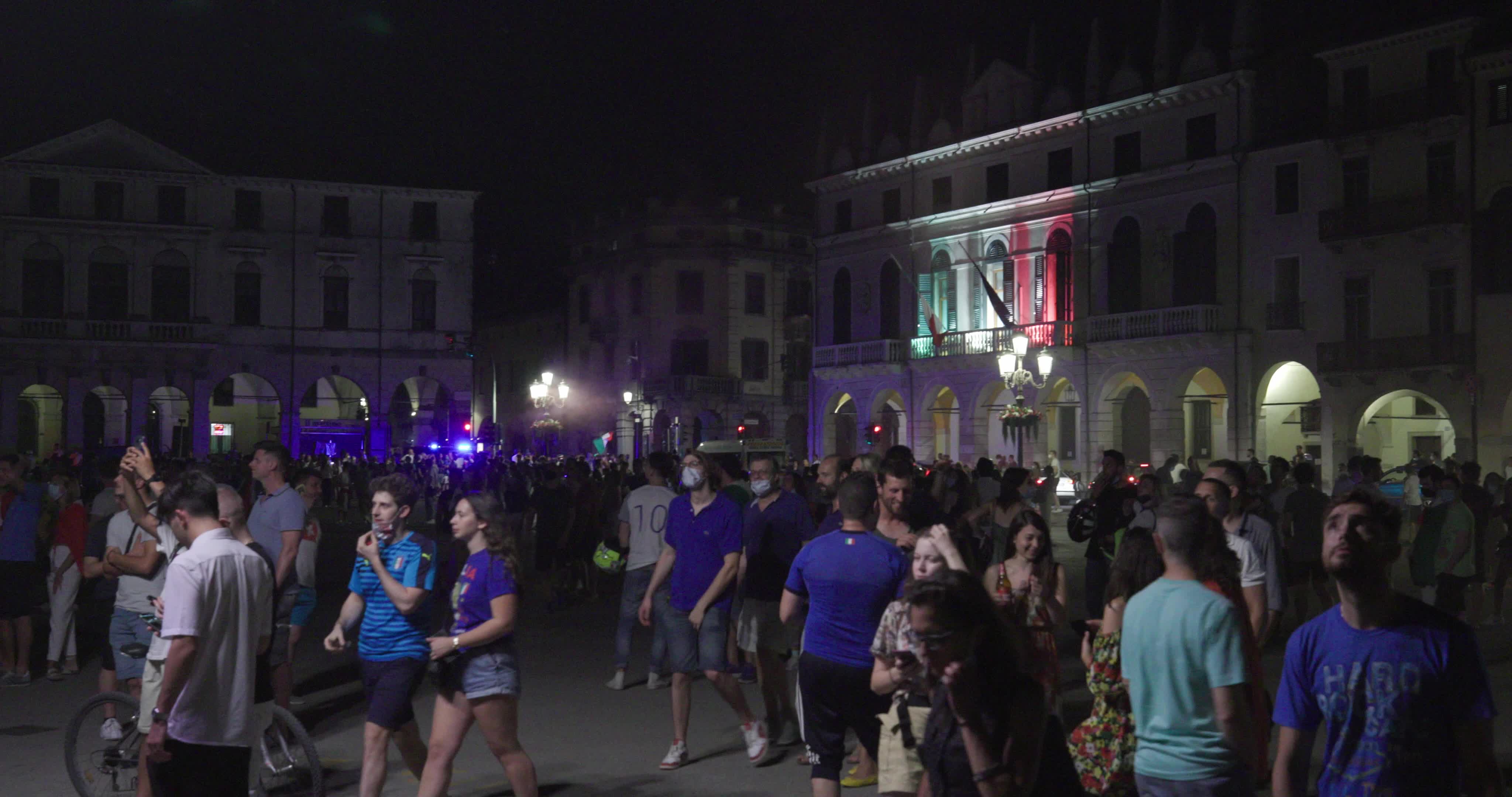 Italy fans celebrate after England defeated in Wembley final