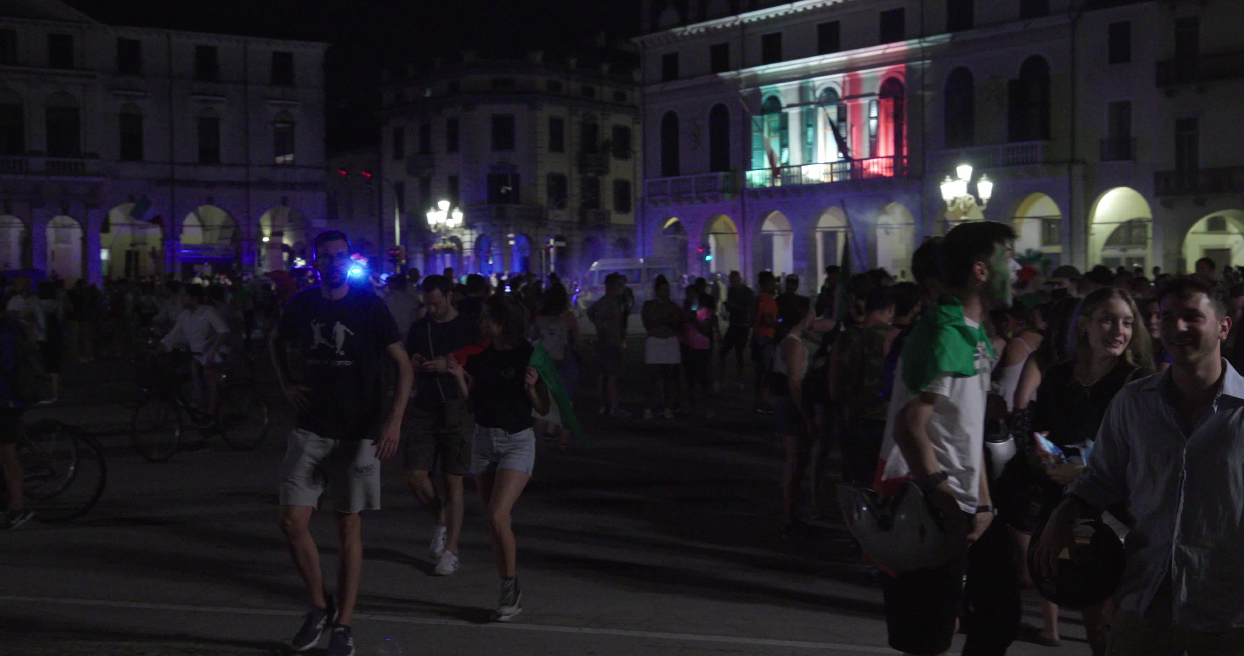 Italy fans celebrate after England defeated in Wembley final