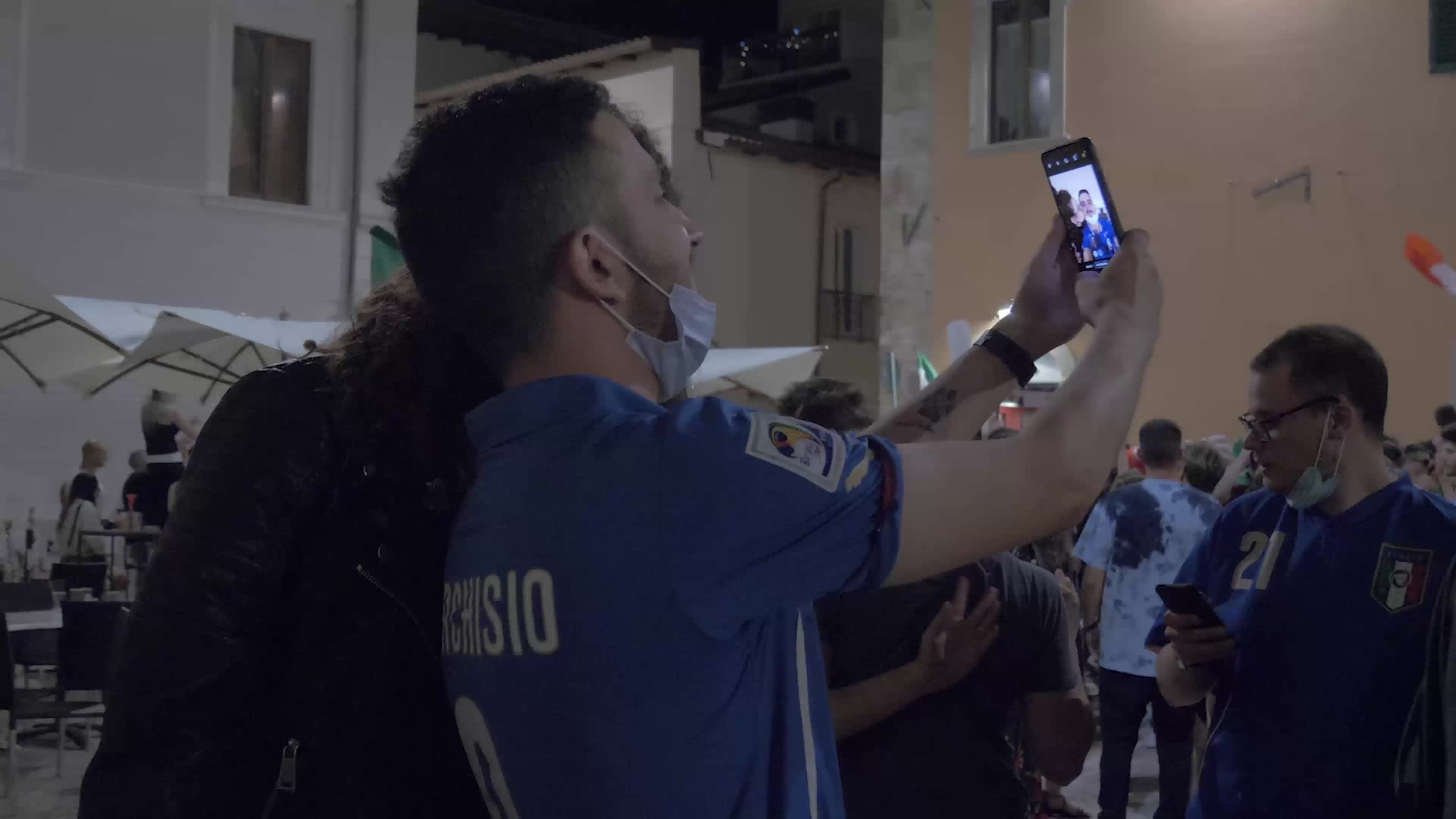 Italian supporters celebrates Euro 2020 victory