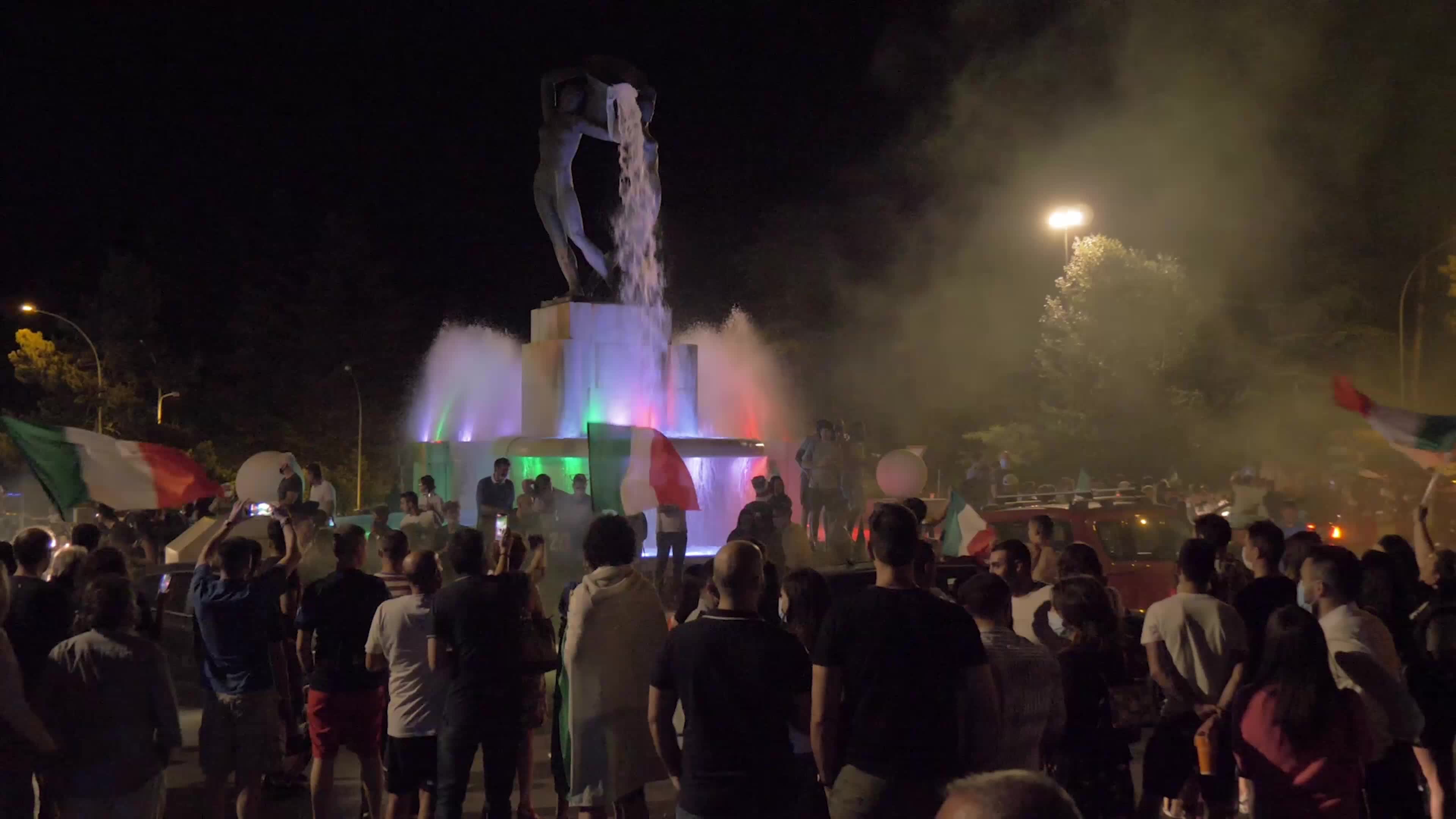 Italian supporters celebrates Euro 2020 victory