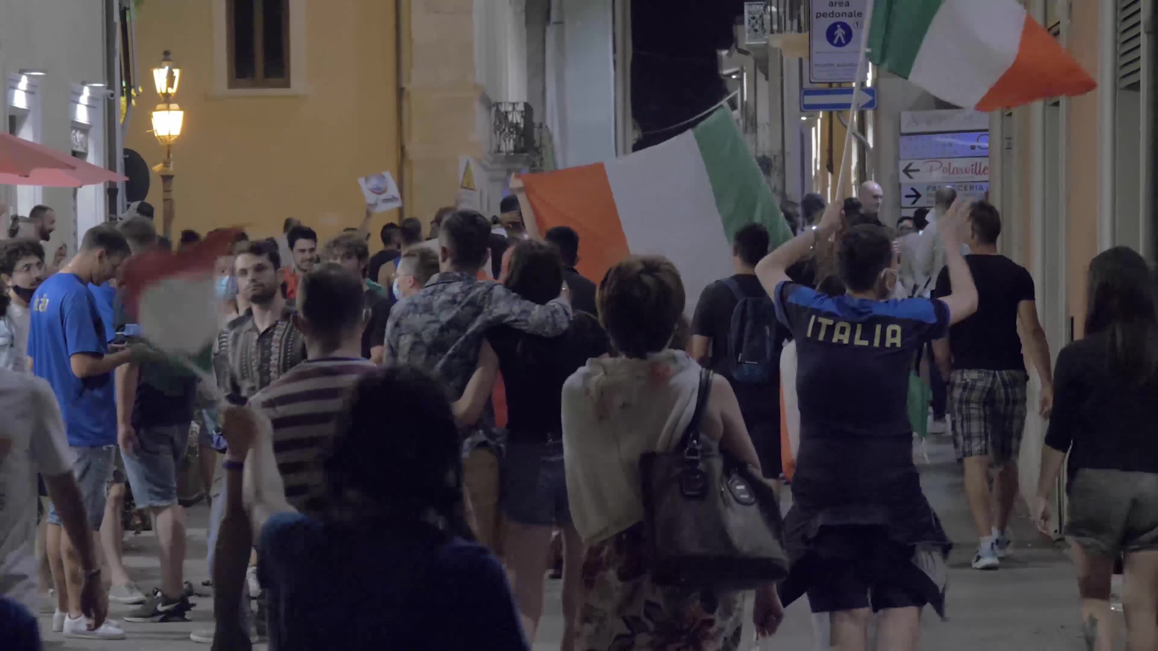 Italian supporters celebrates Euro 2020 victory