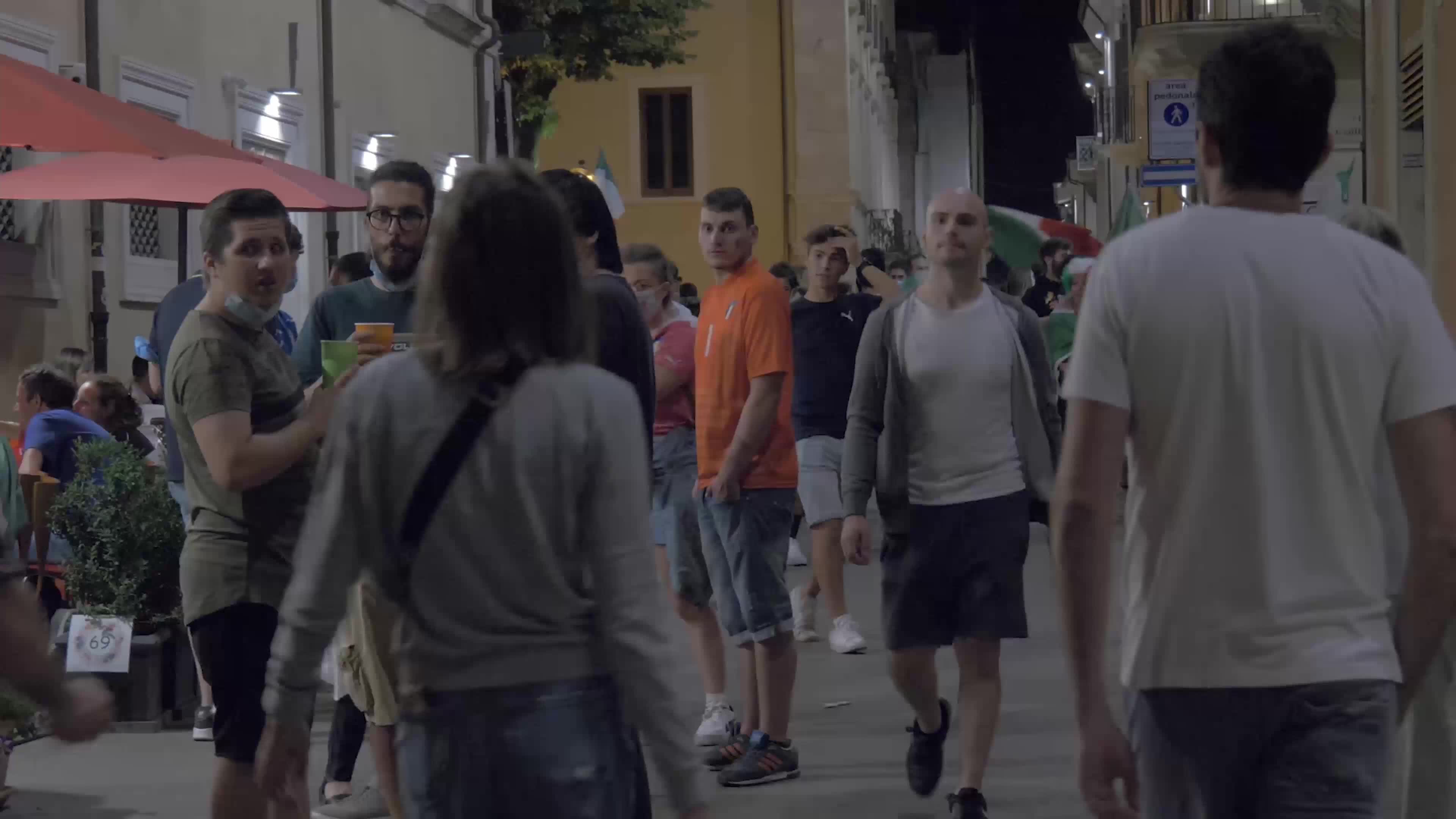 Italian supporters celebrates Euro 2020 victory