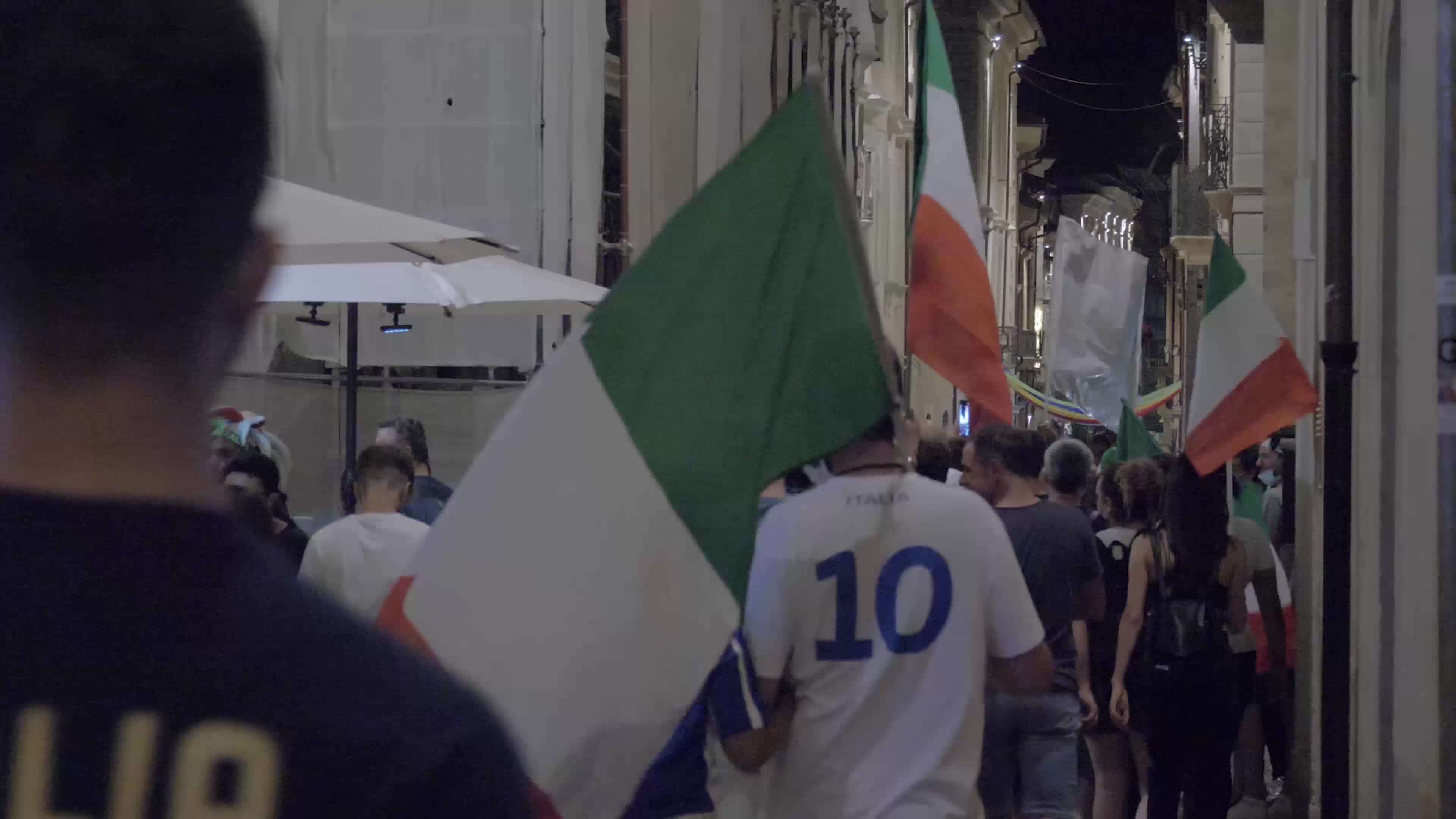Italian supporters celebrates Euro 2020 victory