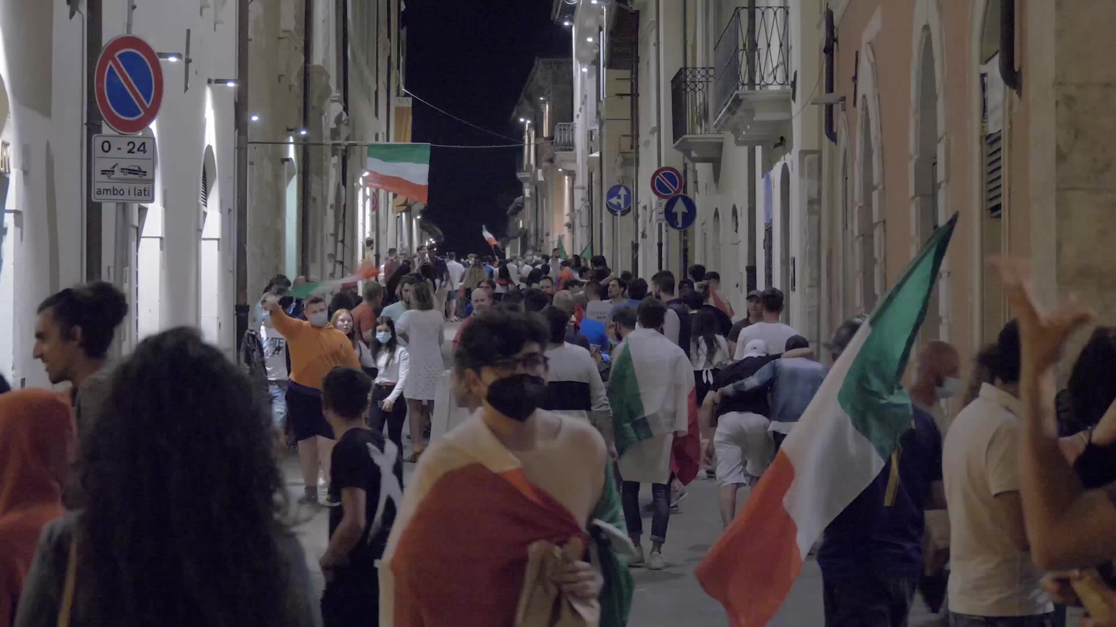 Italian supporters celebrates Euro 2020 victory