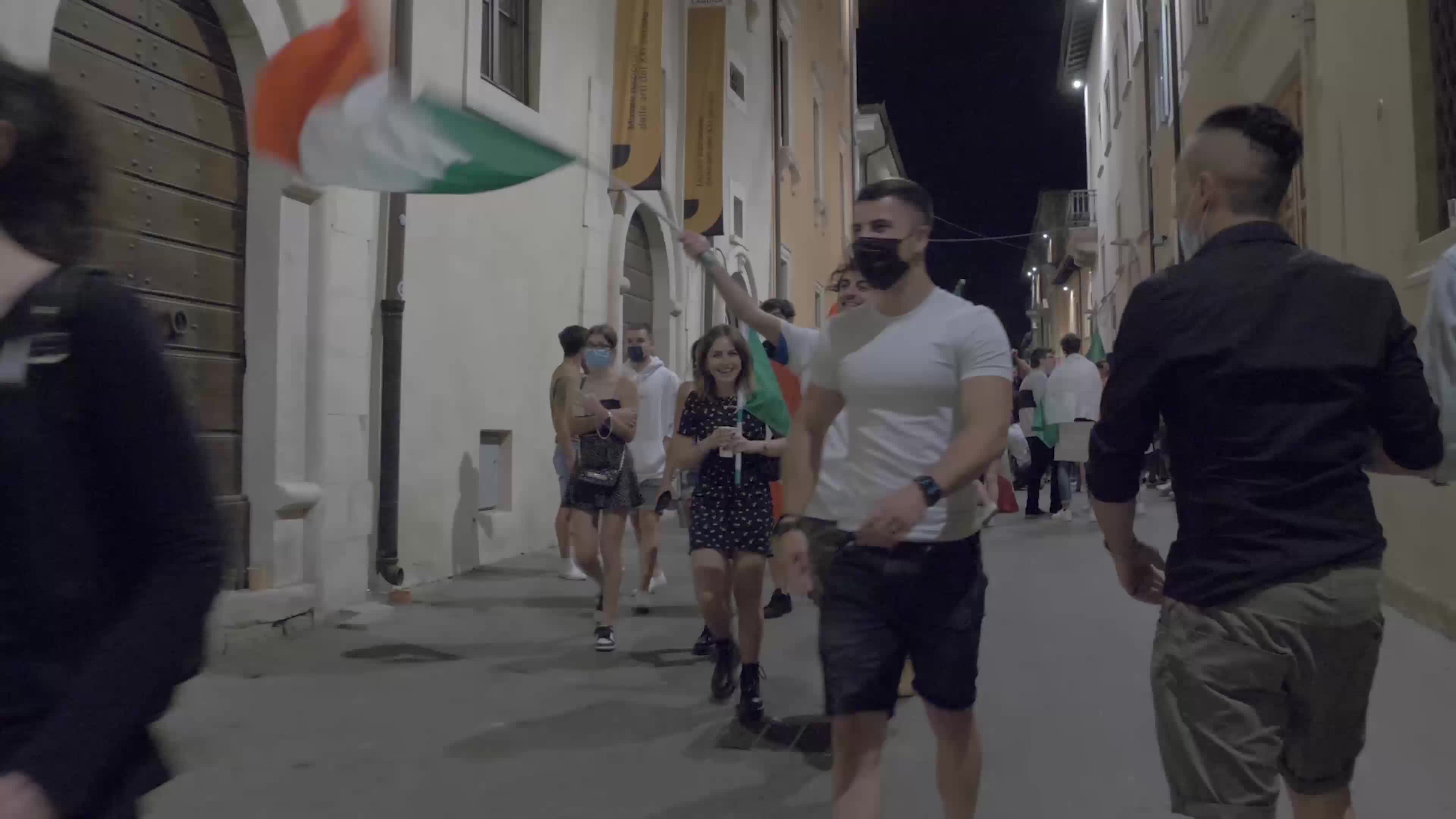 Italian supporters celebrates Euro 2020 victory