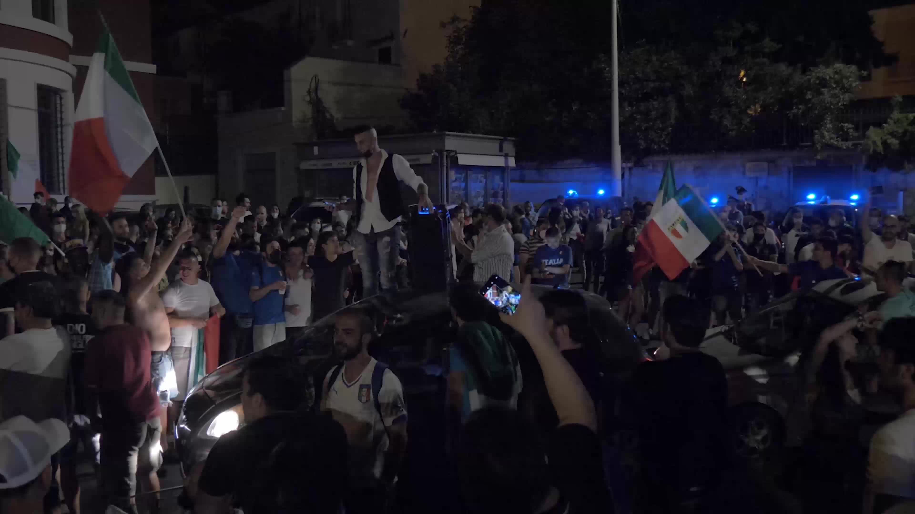 Italian supporters celebrates Euro 2020 victory