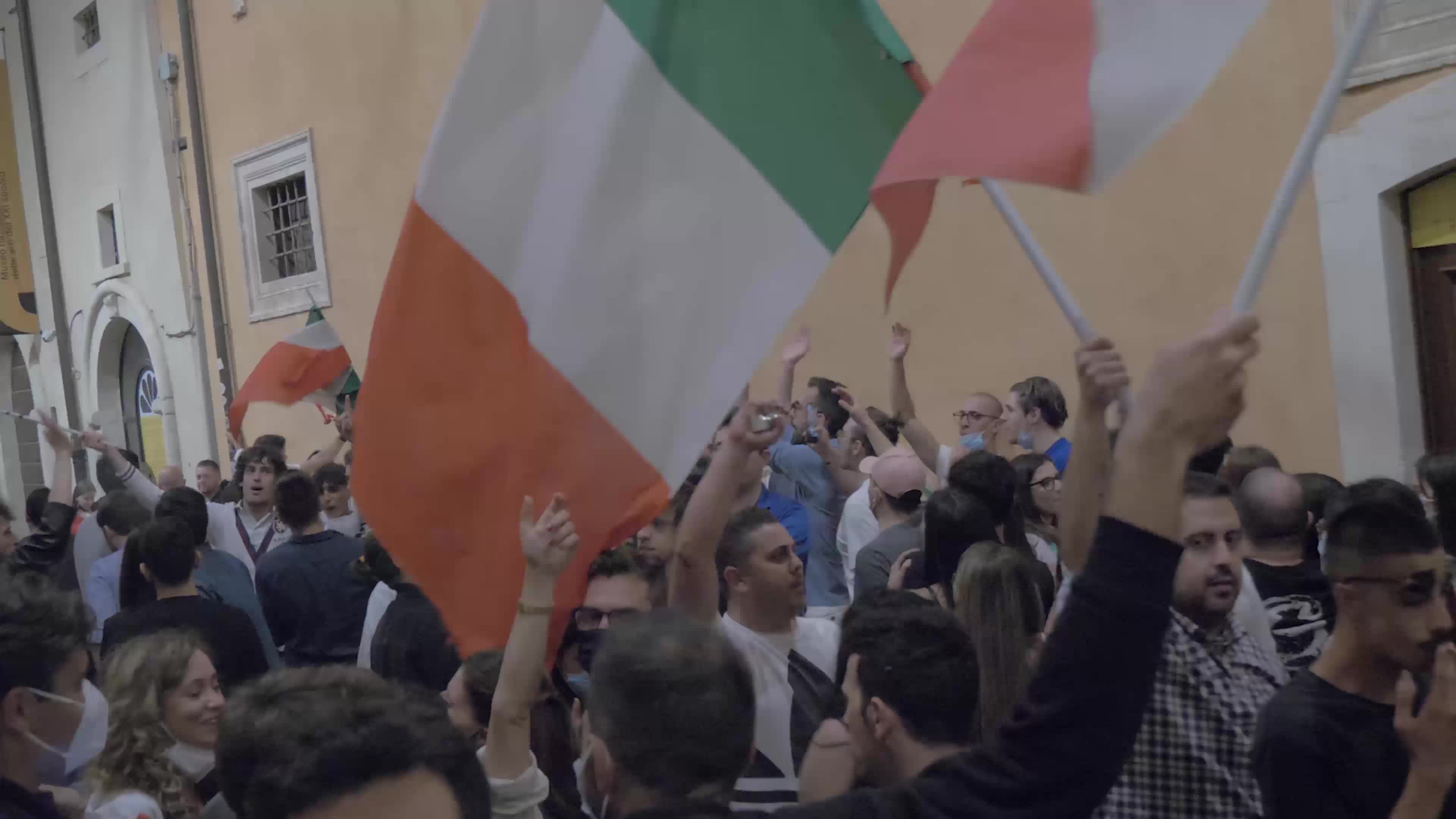 Italian supporters celebrates Euro 2020 victory