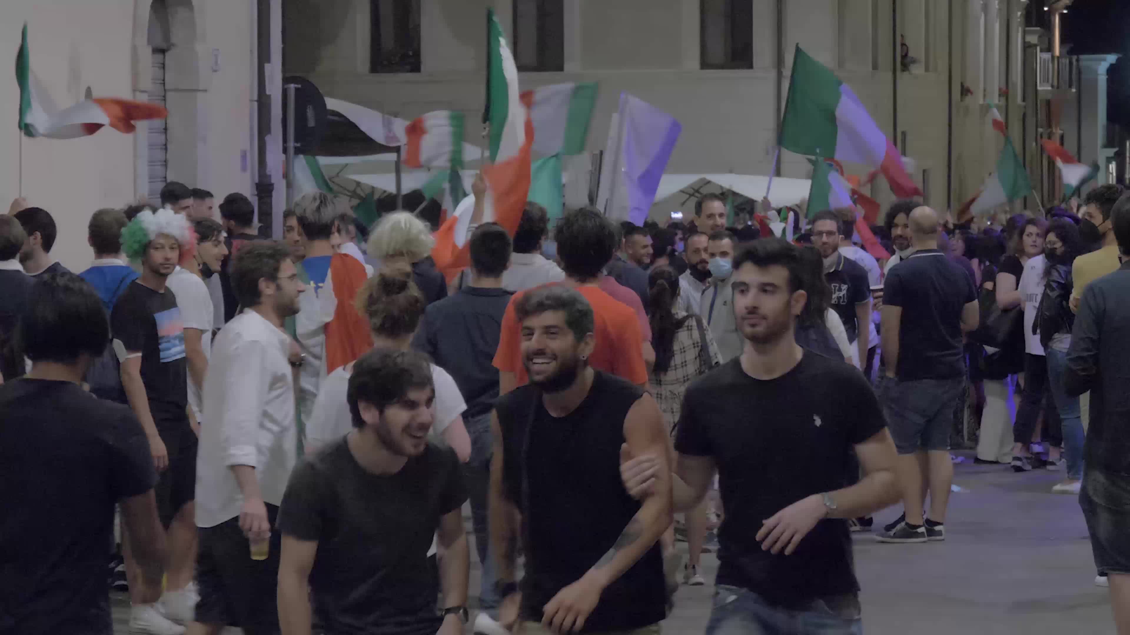Italian supporters celebrates Euro 2020 victory