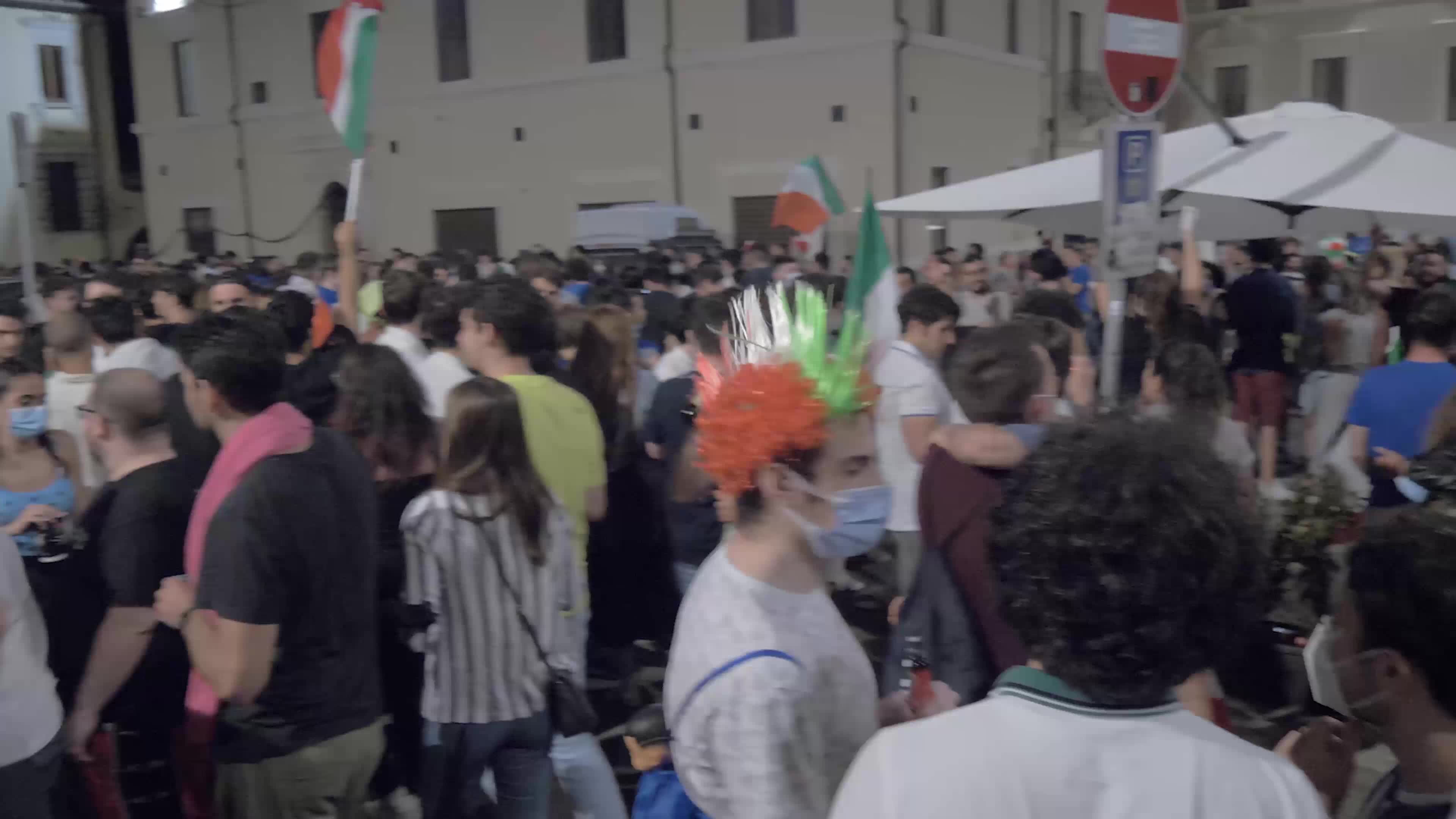 Italian supporters celebrates Euro 2020 victory