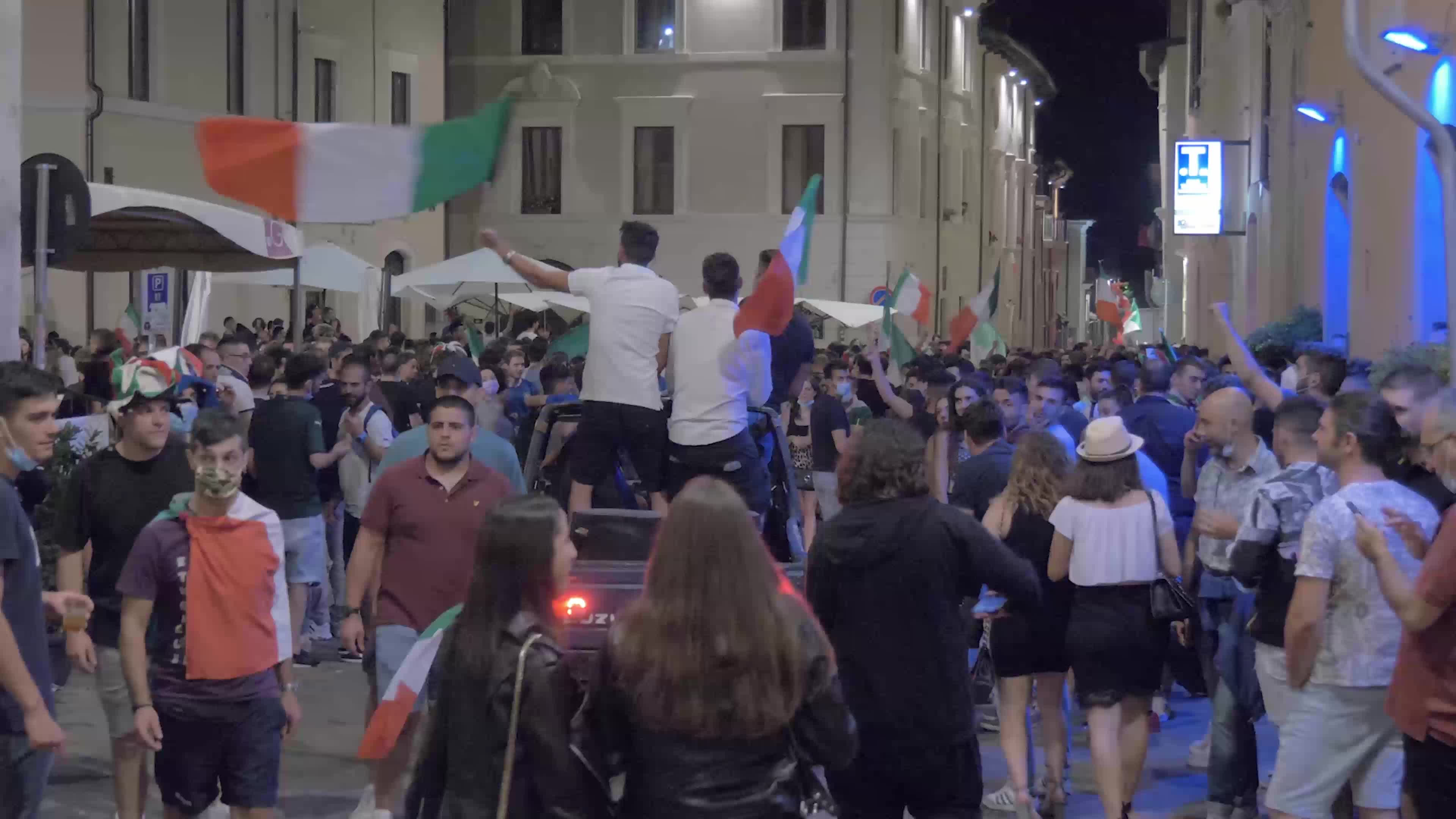 Italian supporters celebrates Euro 2020 victory