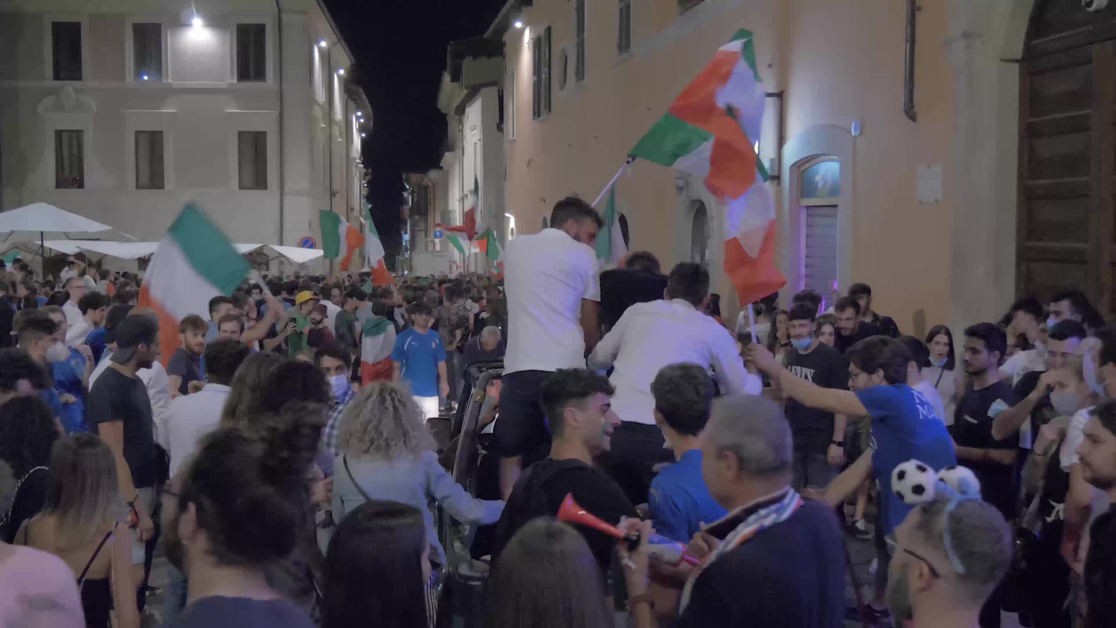 Italian supporters celebrates Euro 2020 victory