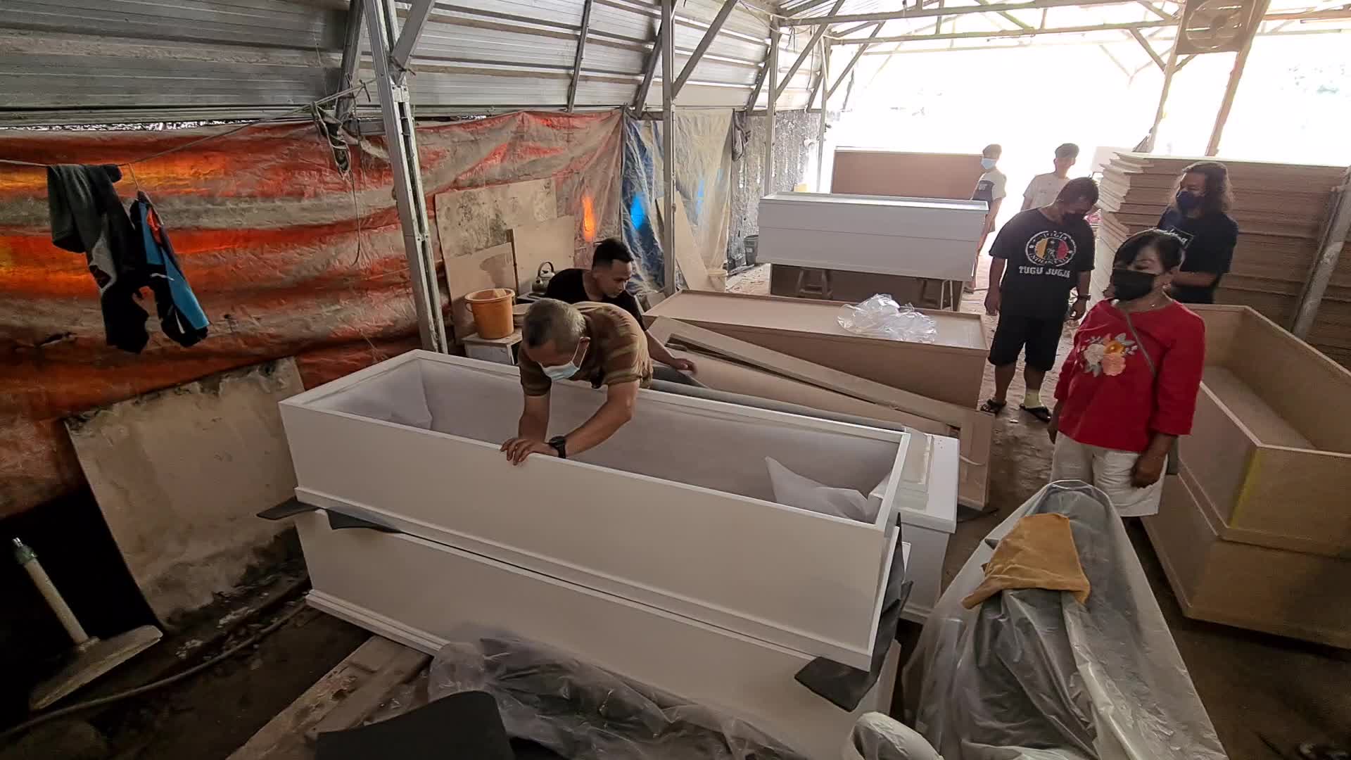 Coffin Production For Covid-19 Victims in Indonesia