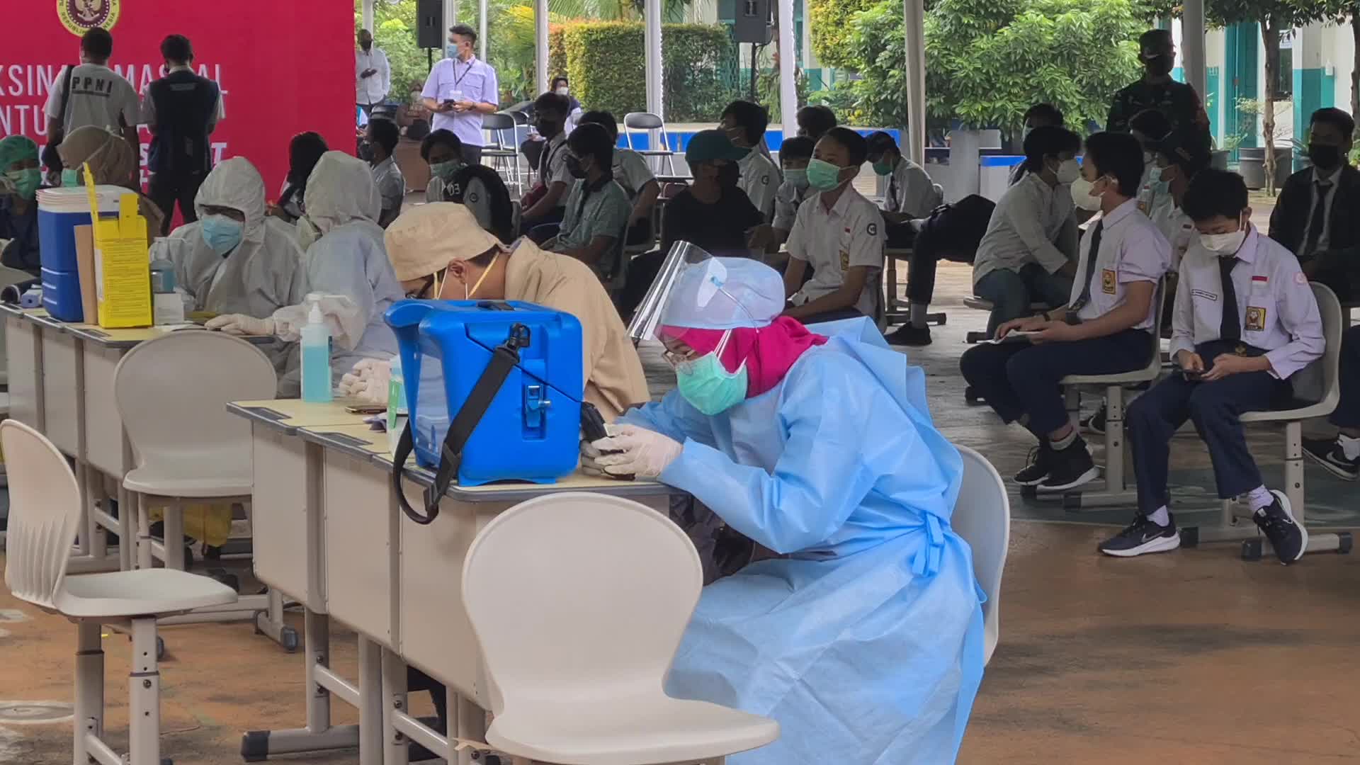 Coronavirus Vaccination For Children Aged 12-17 Years In Indonesia