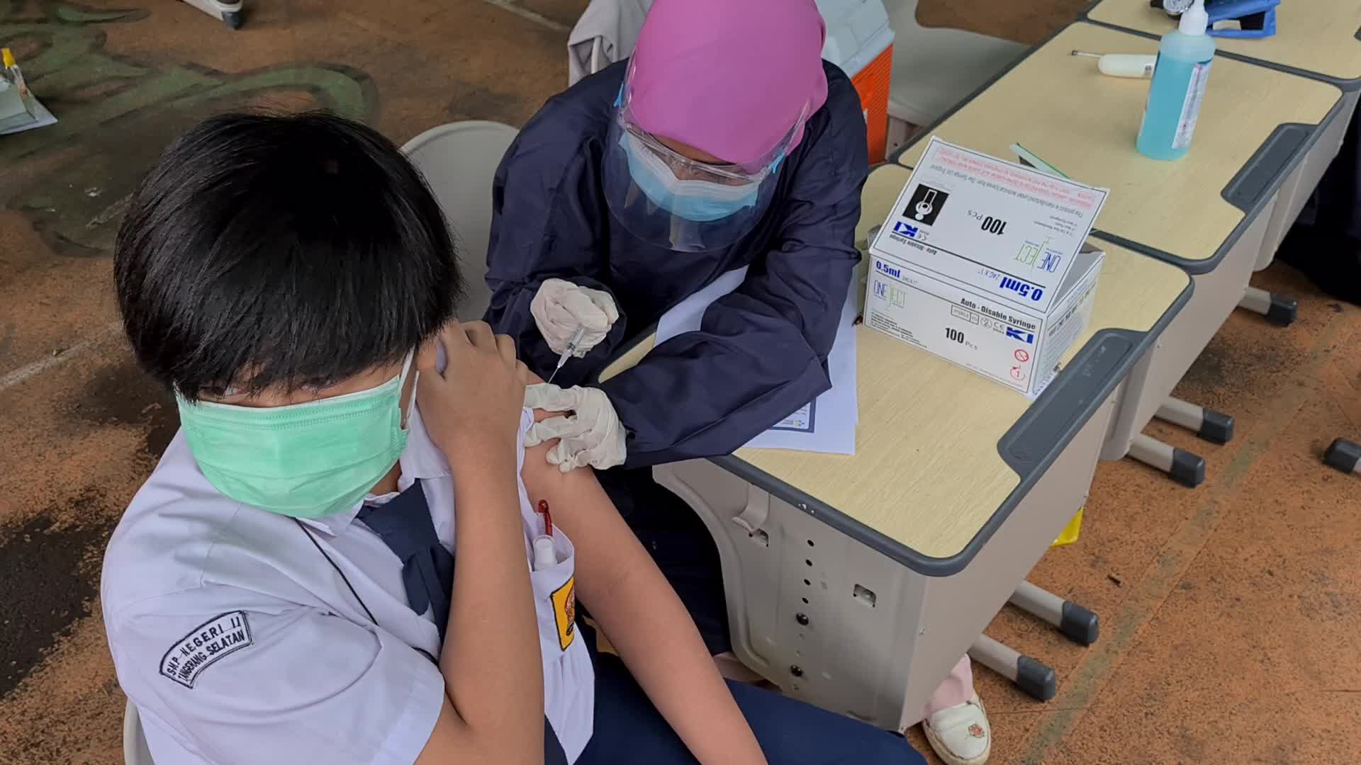 Coronavirus Vaccination For Children Aged 12-17 Years In Indonesia