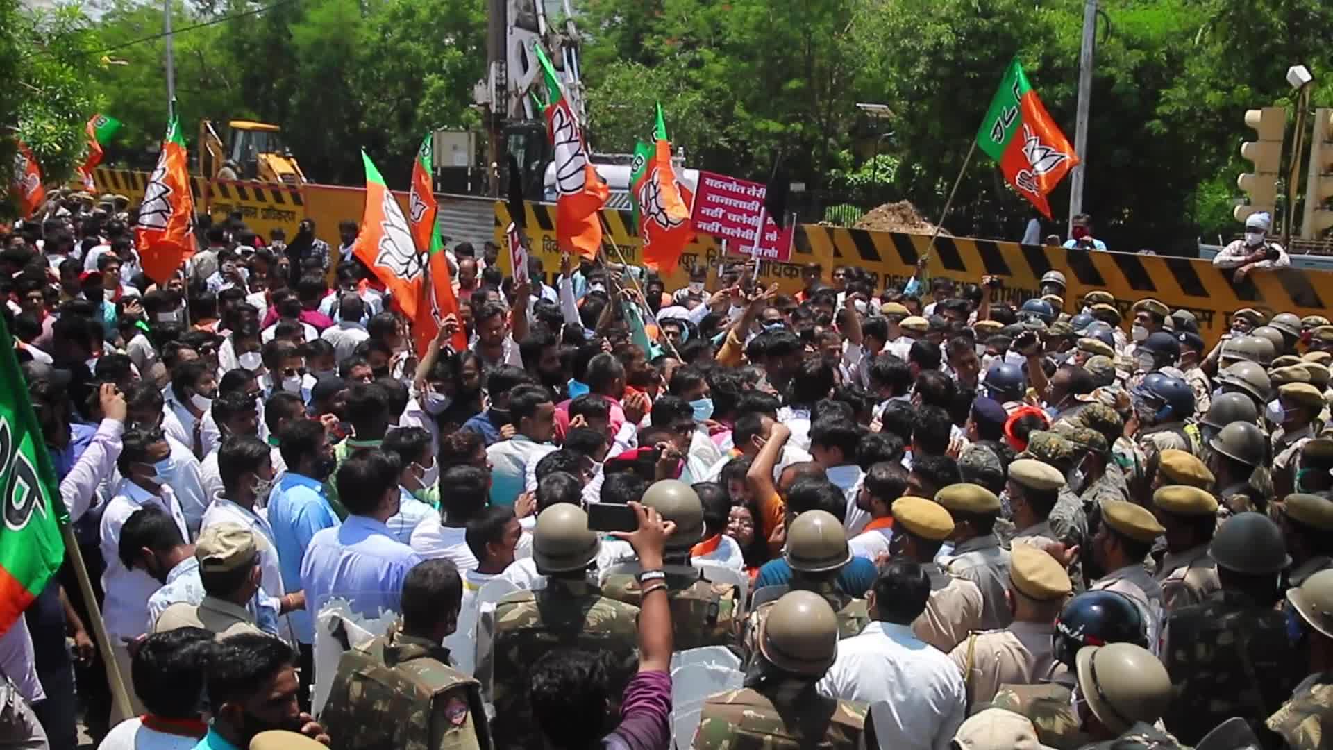 BJP Protest in Jaipur 