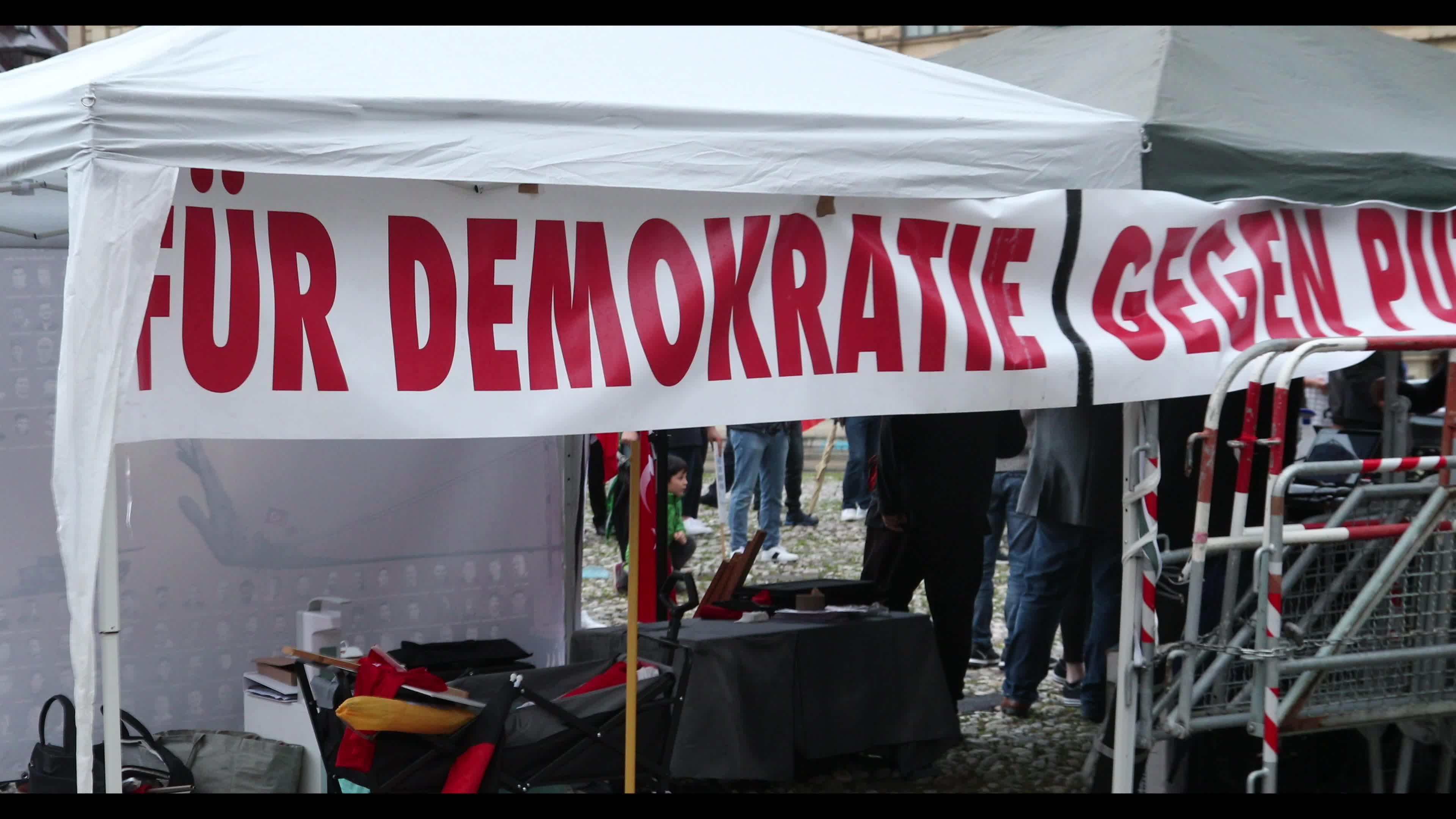 Supporters of Tayip Erdogan protest to remember the failed coup in Munich